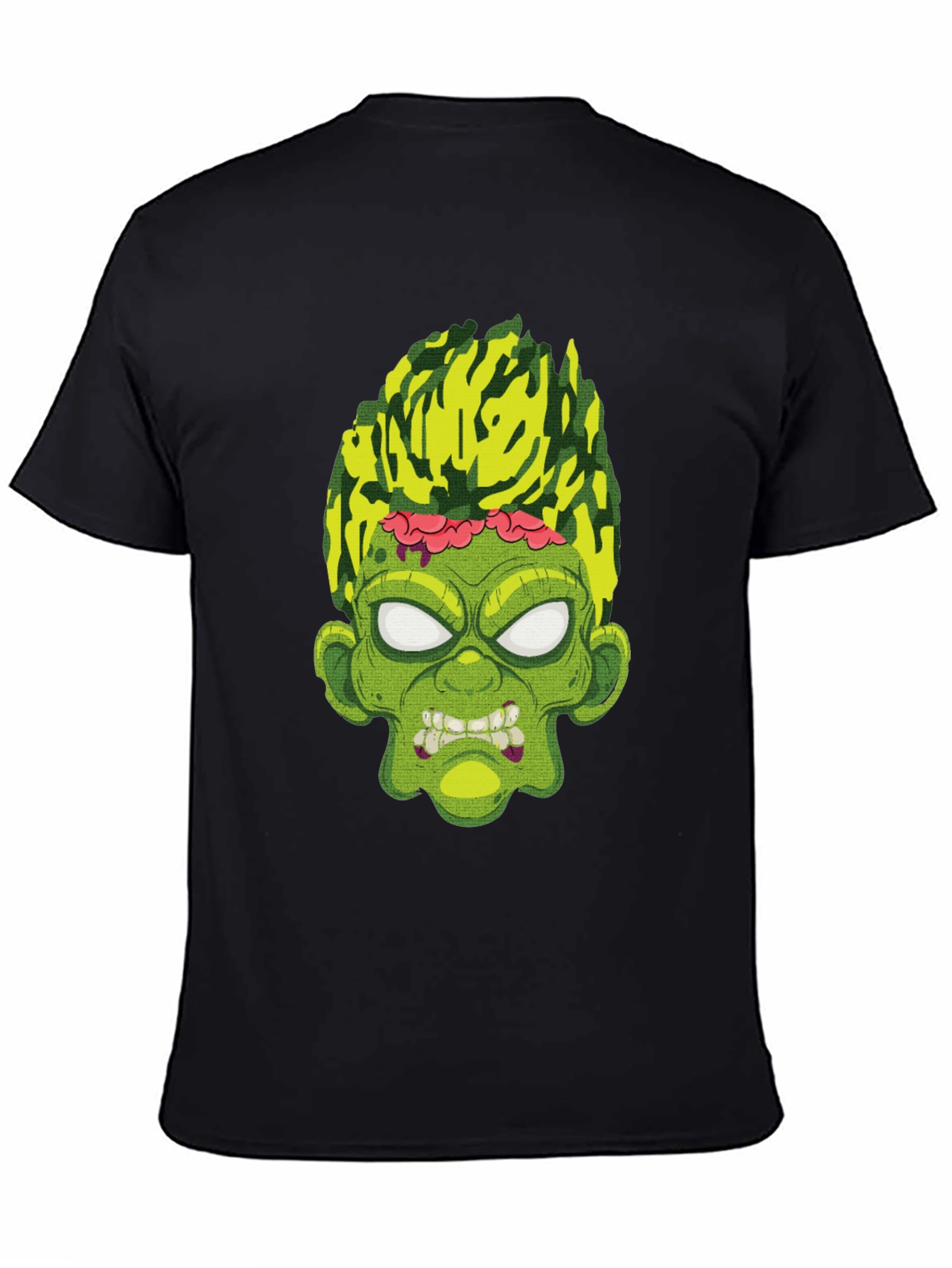 Zombie Face Graphic T-Shirt - Men's Black Tee - 4