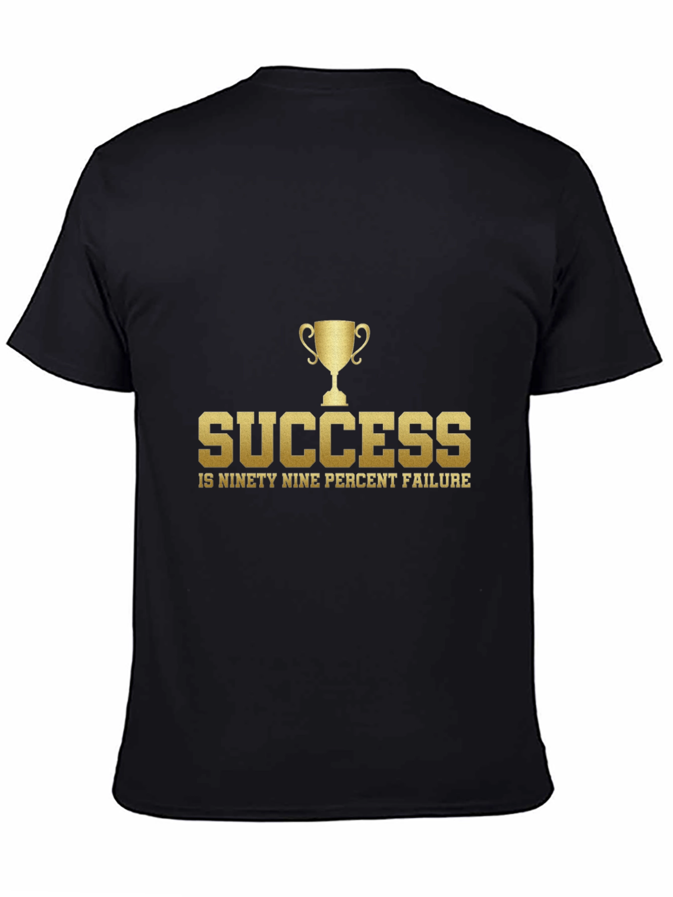 Black Success Quote Graphic Tee - Black Cotton Blend view 4
