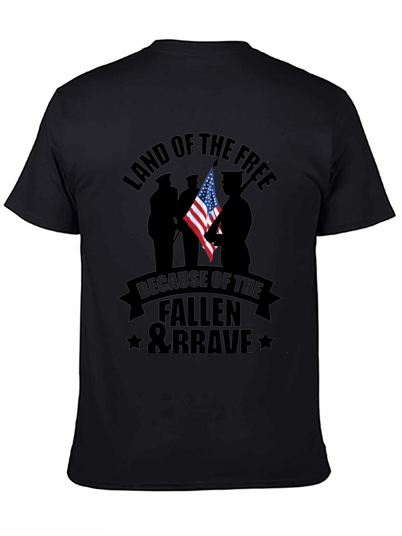 Black Land of the Free Fallen & Brave Graphic Tee view 4
