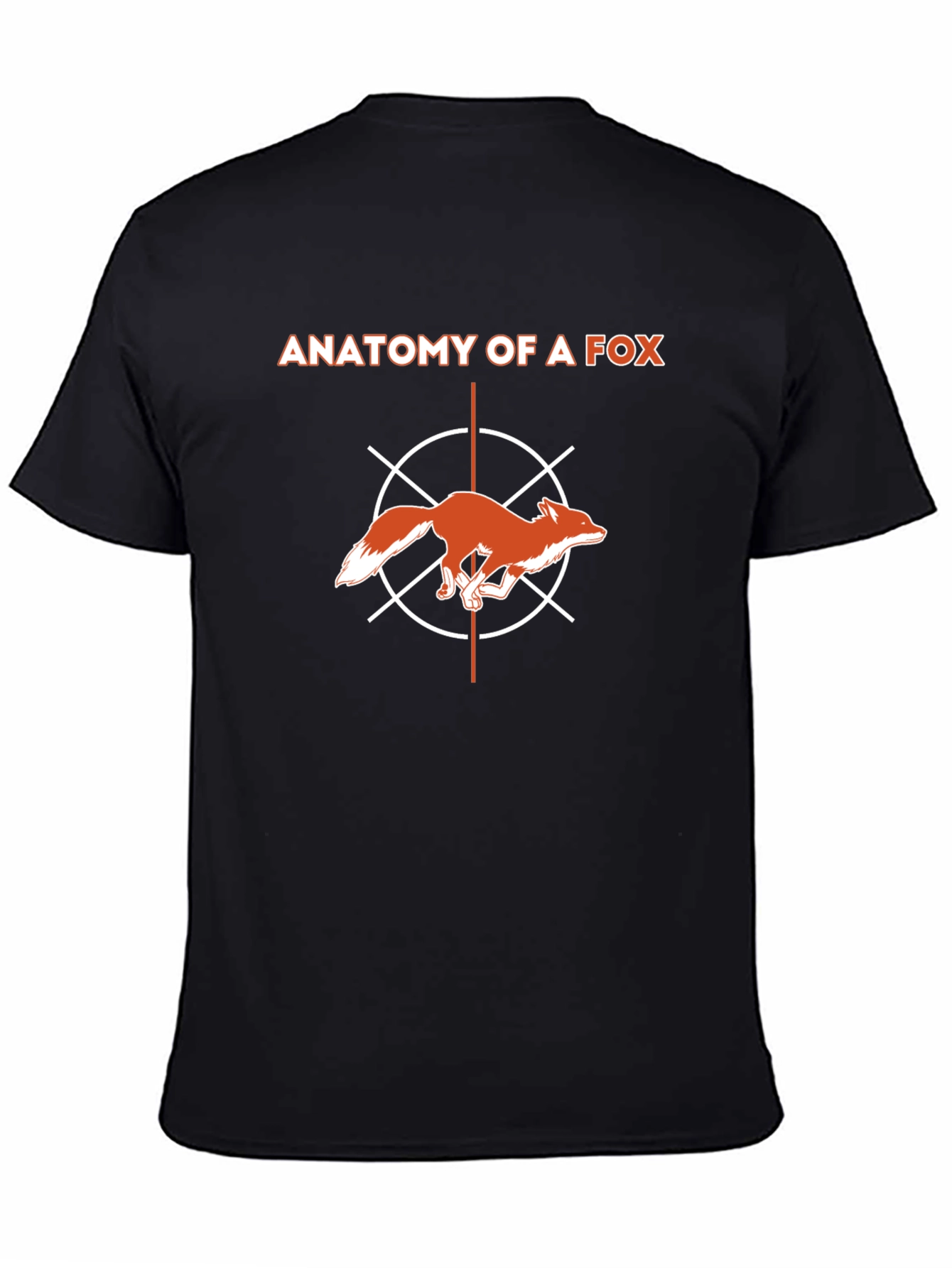Black Anatomy of a Fox Graphic T-Shirt - Modern Style view 4