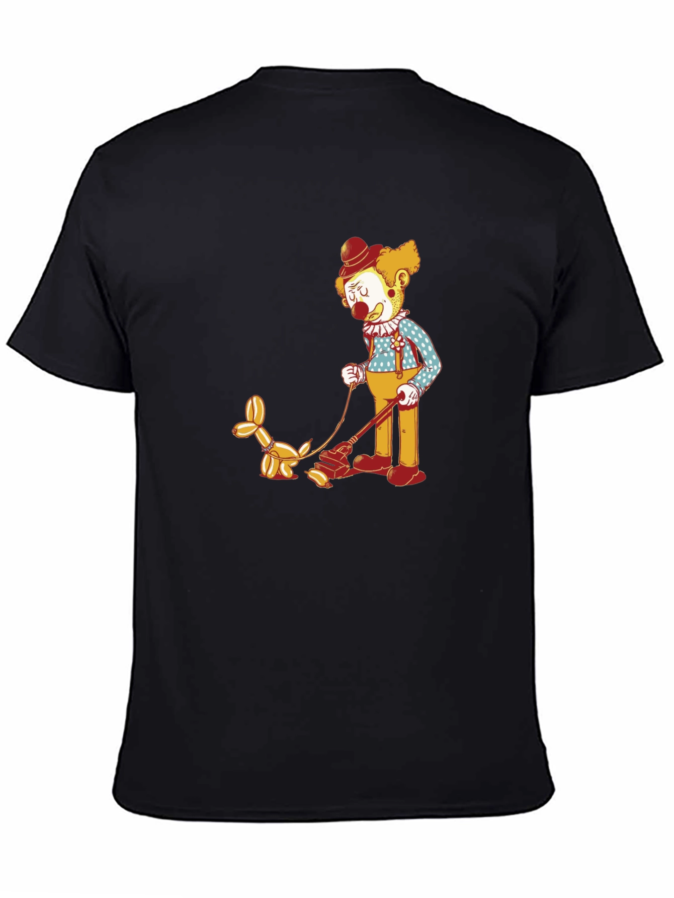 Black Clown Walking Balloon Dog T-Shirt view 4