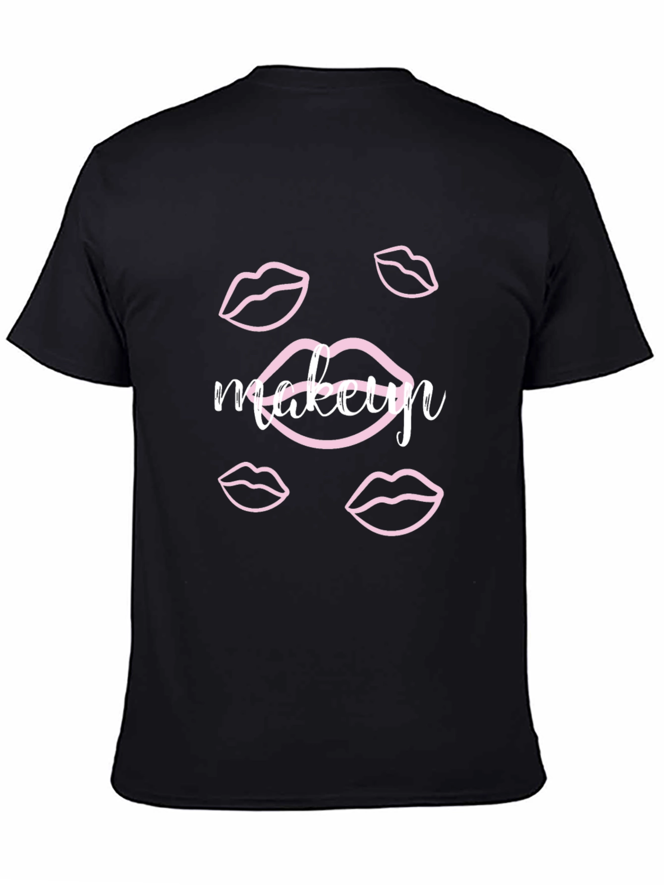 Black Makeup Lips Graphic Black T-Shirt view 4