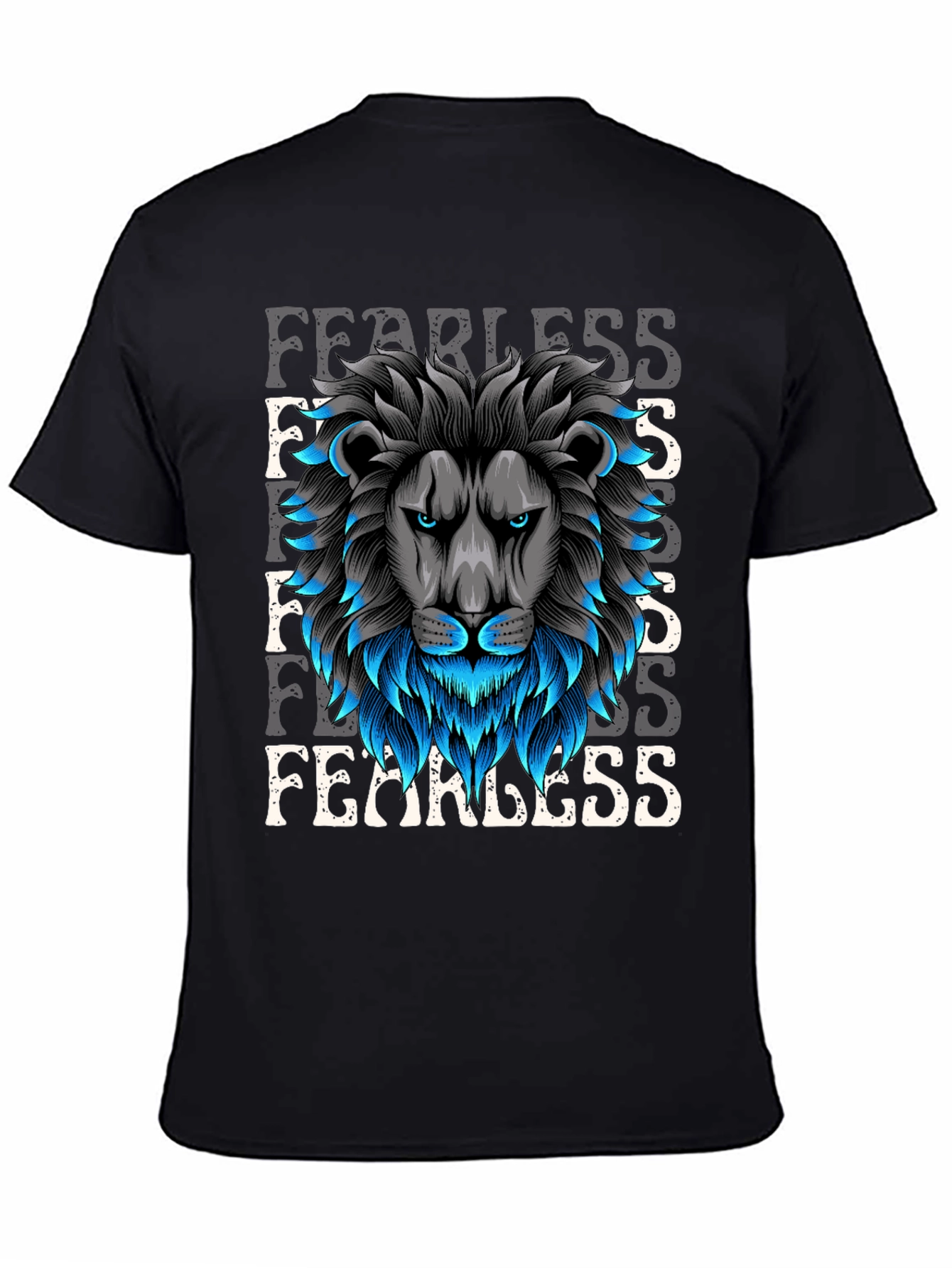 Black Fearless Lion Graphic Tee - Bold Style view 4