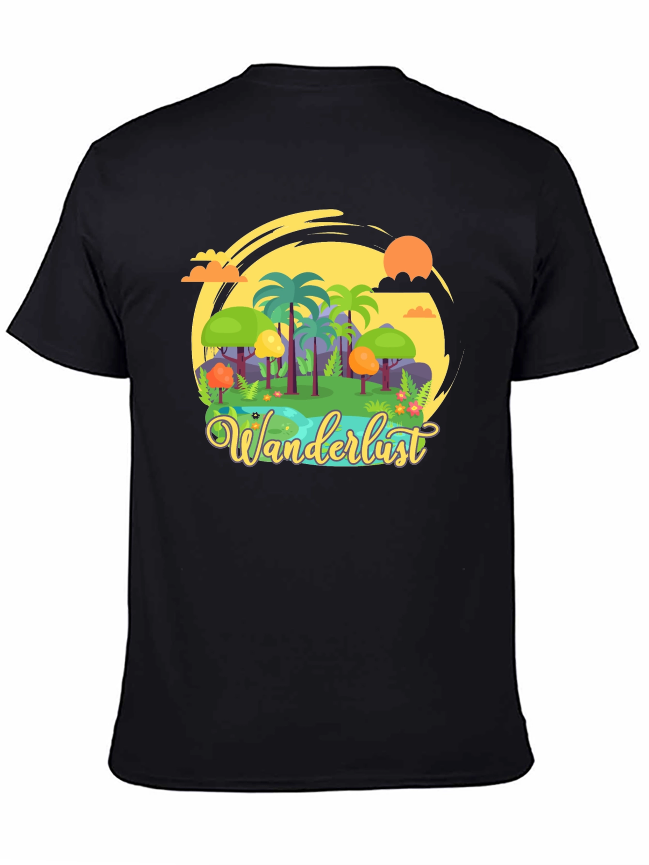 Black Wanderlust Graphic T-Shirt - Adventure Awaits! view 4