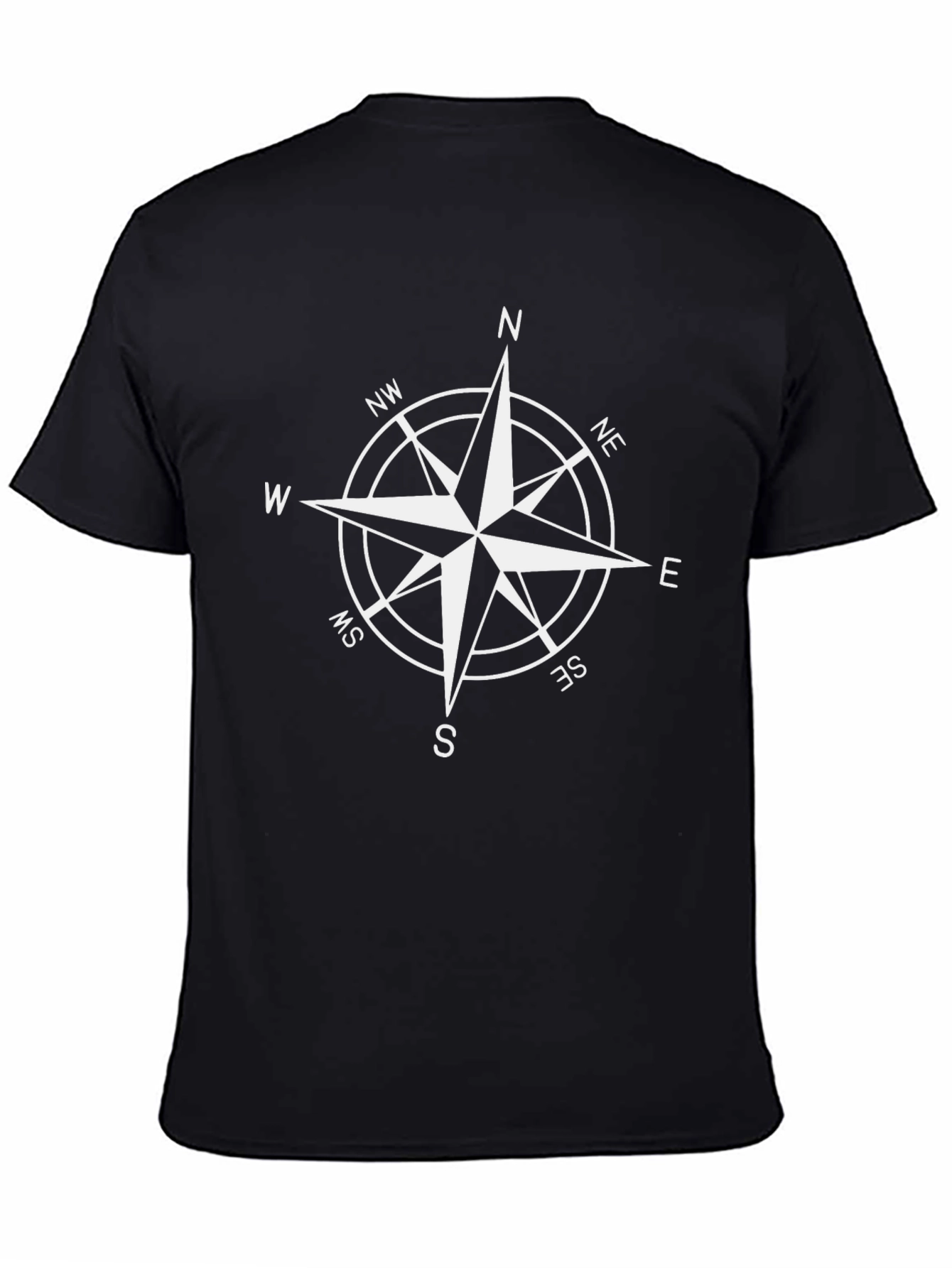 Black Compass Rose Graphic Tee - Classic Black view 4