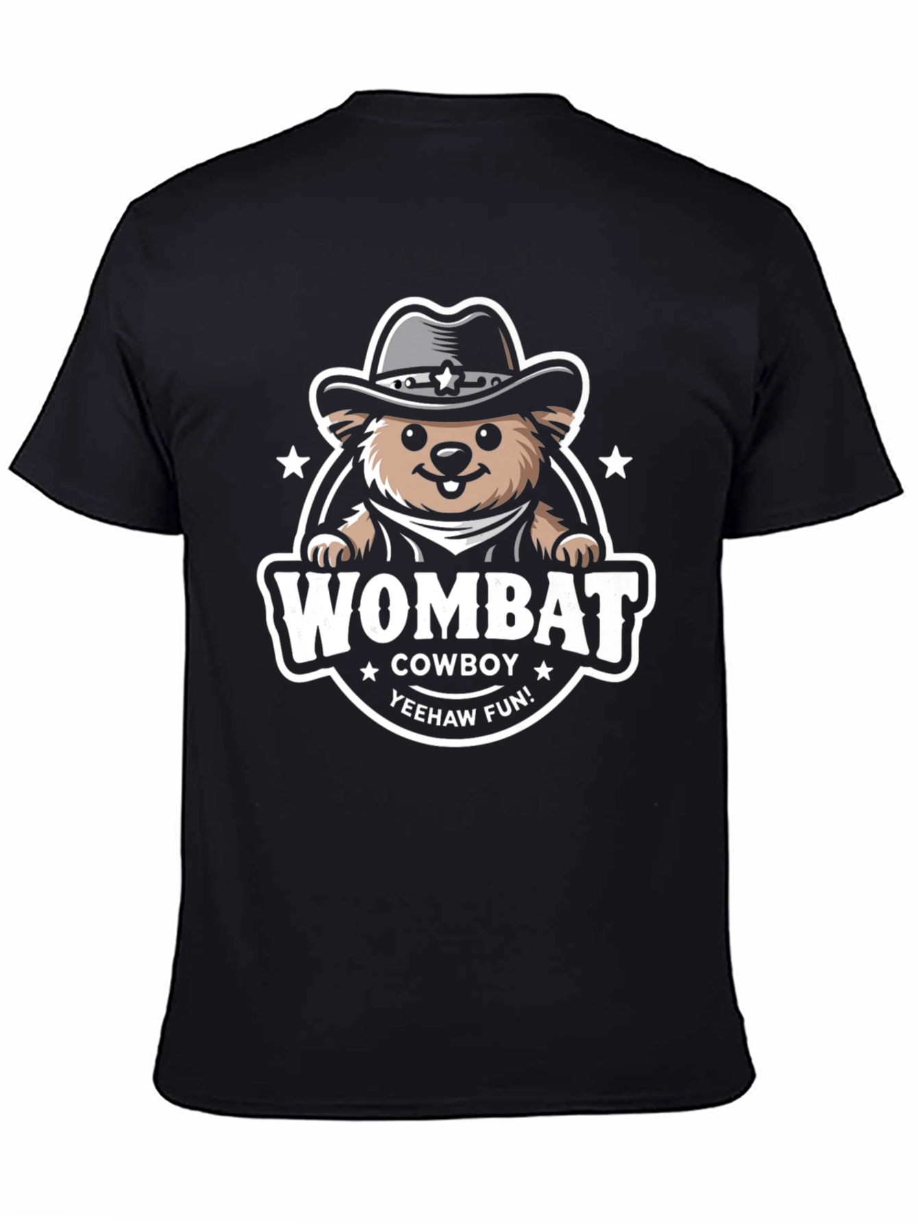 Black Wombat Cowboy T-Shirt - Yeehaw Fun! view 4