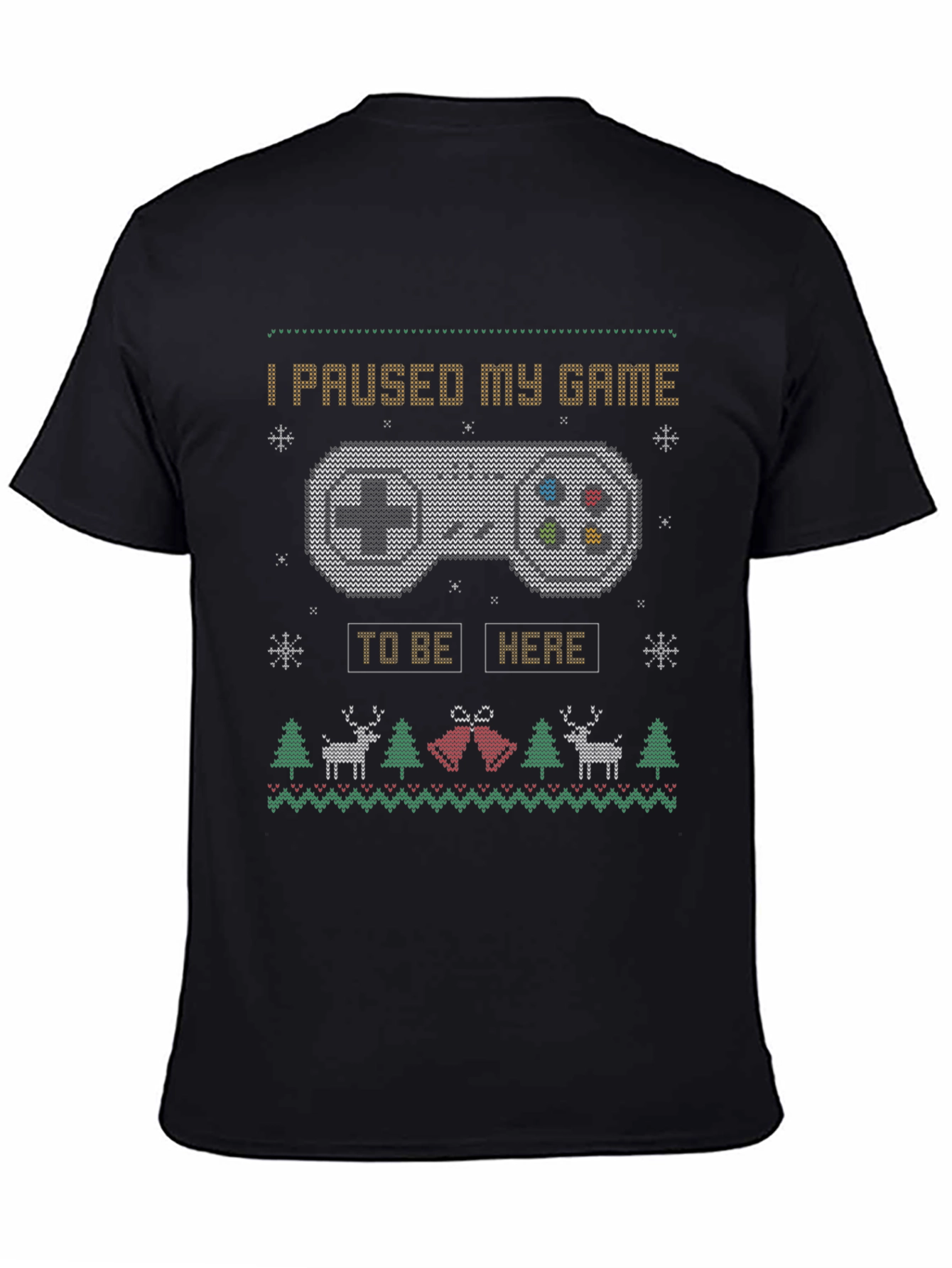 Black Gamer Holiday T-Shirt - I Paused My Game view 4