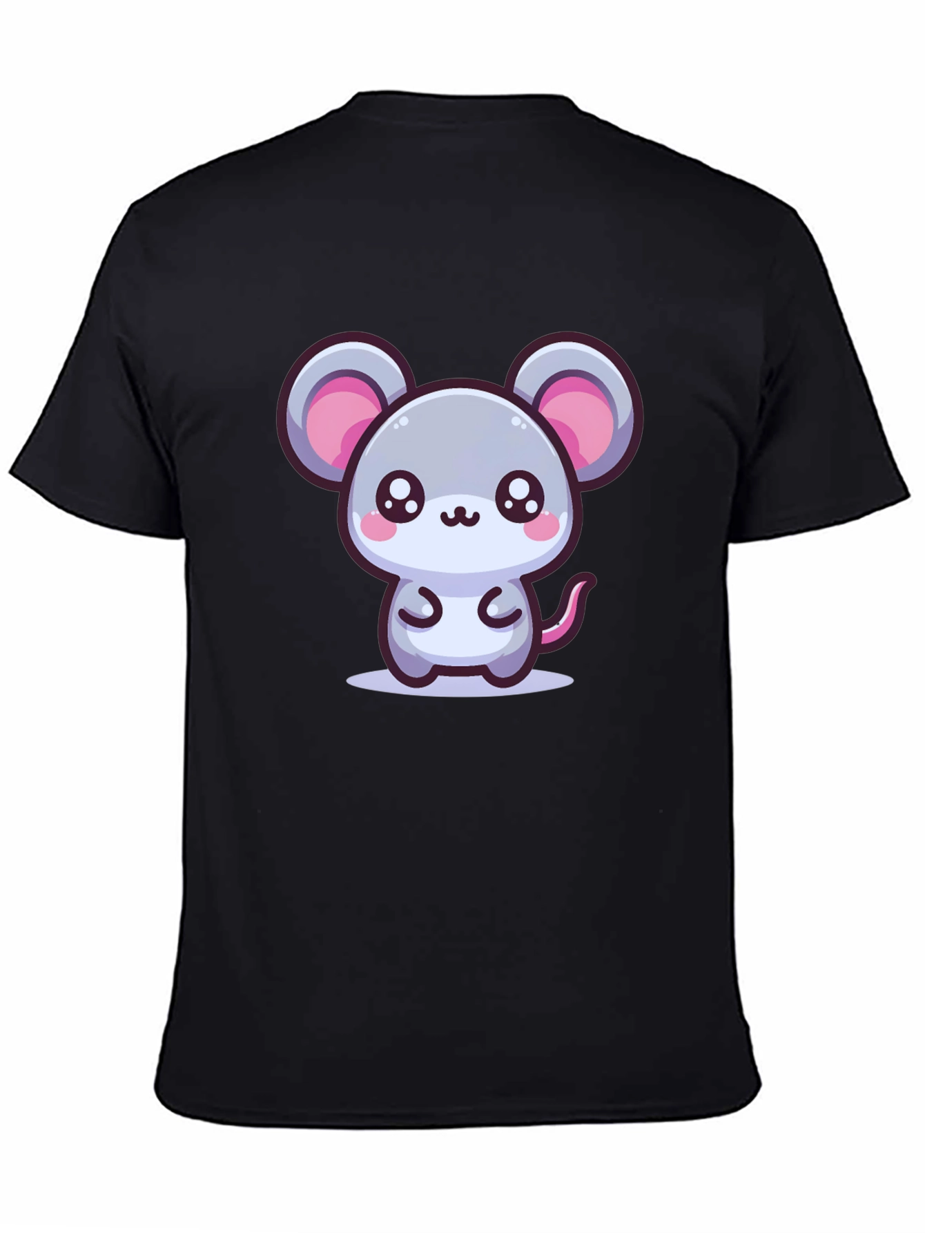 Black Cute Mouse Graphic Tee - Kawaii Style view 4