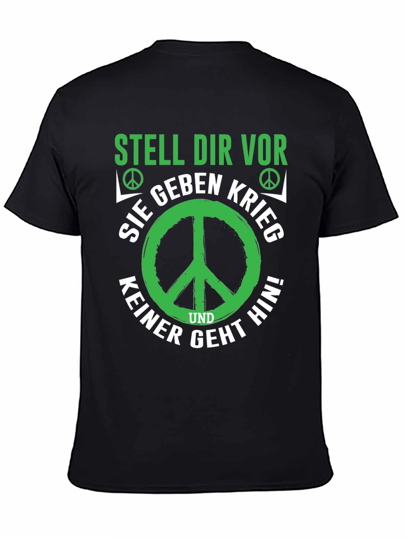 Black Peace T-Shirt - Stell Dir Vor - War Protest view 4