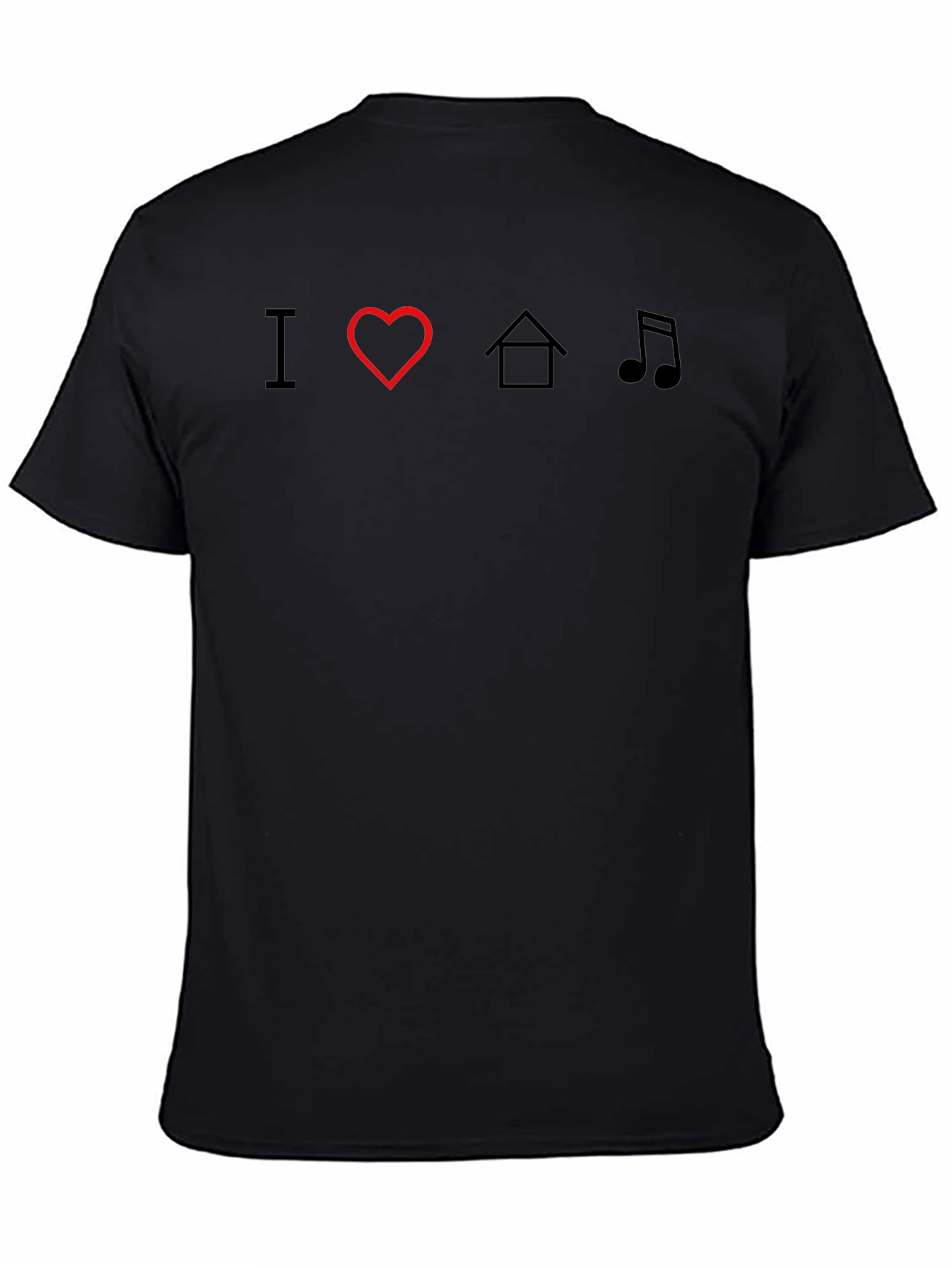 Black I Heart House Music Black T-Shirt view 4