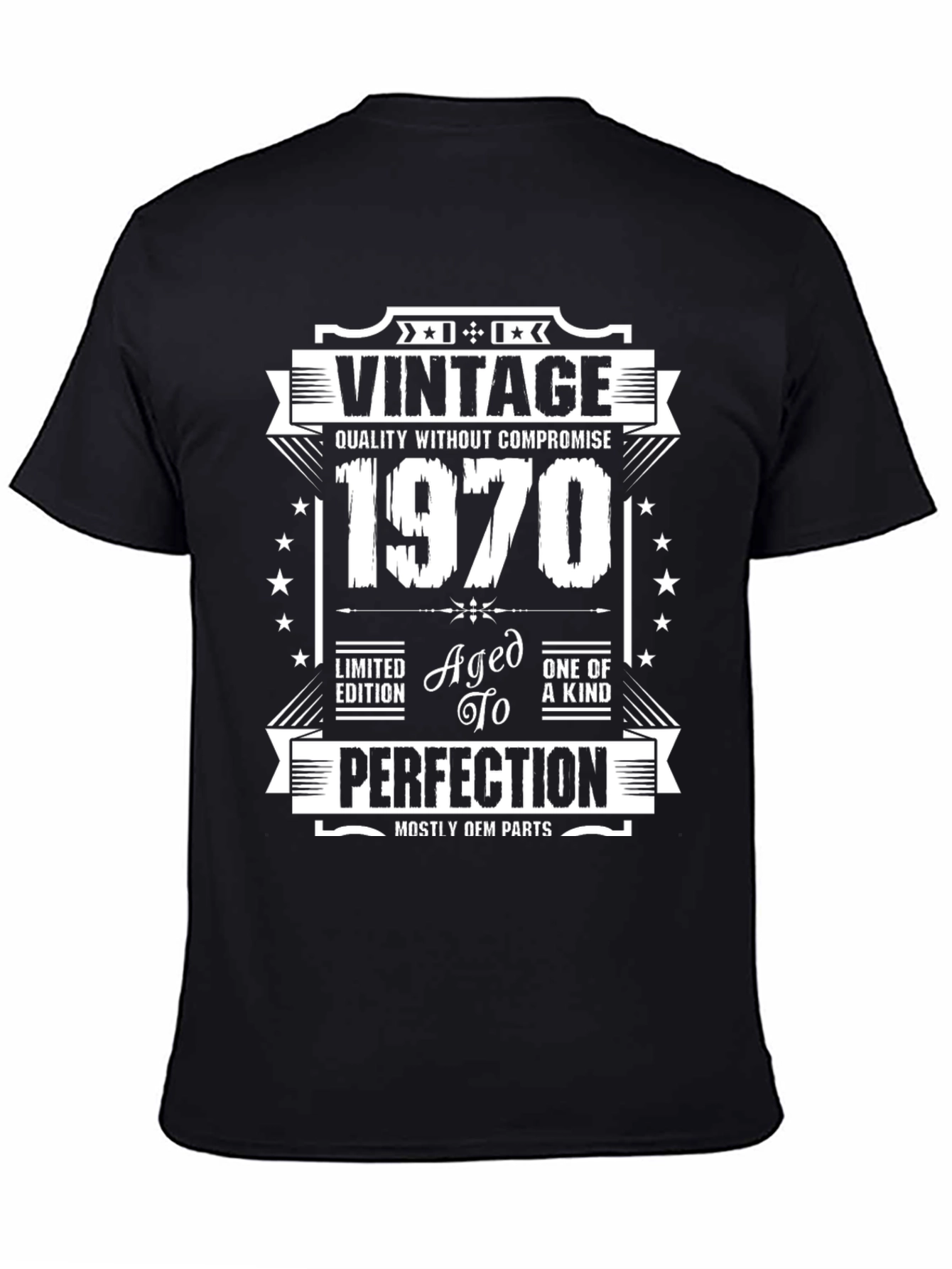 Black Vintage 1970 Aged To Perfection T-Shirt view 4