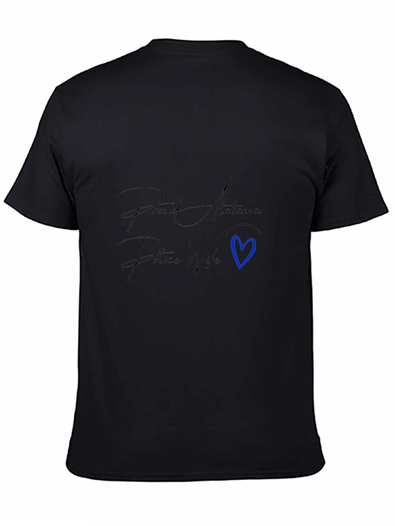 Black Proud Alabama Police Wife Graphic Tee view 4