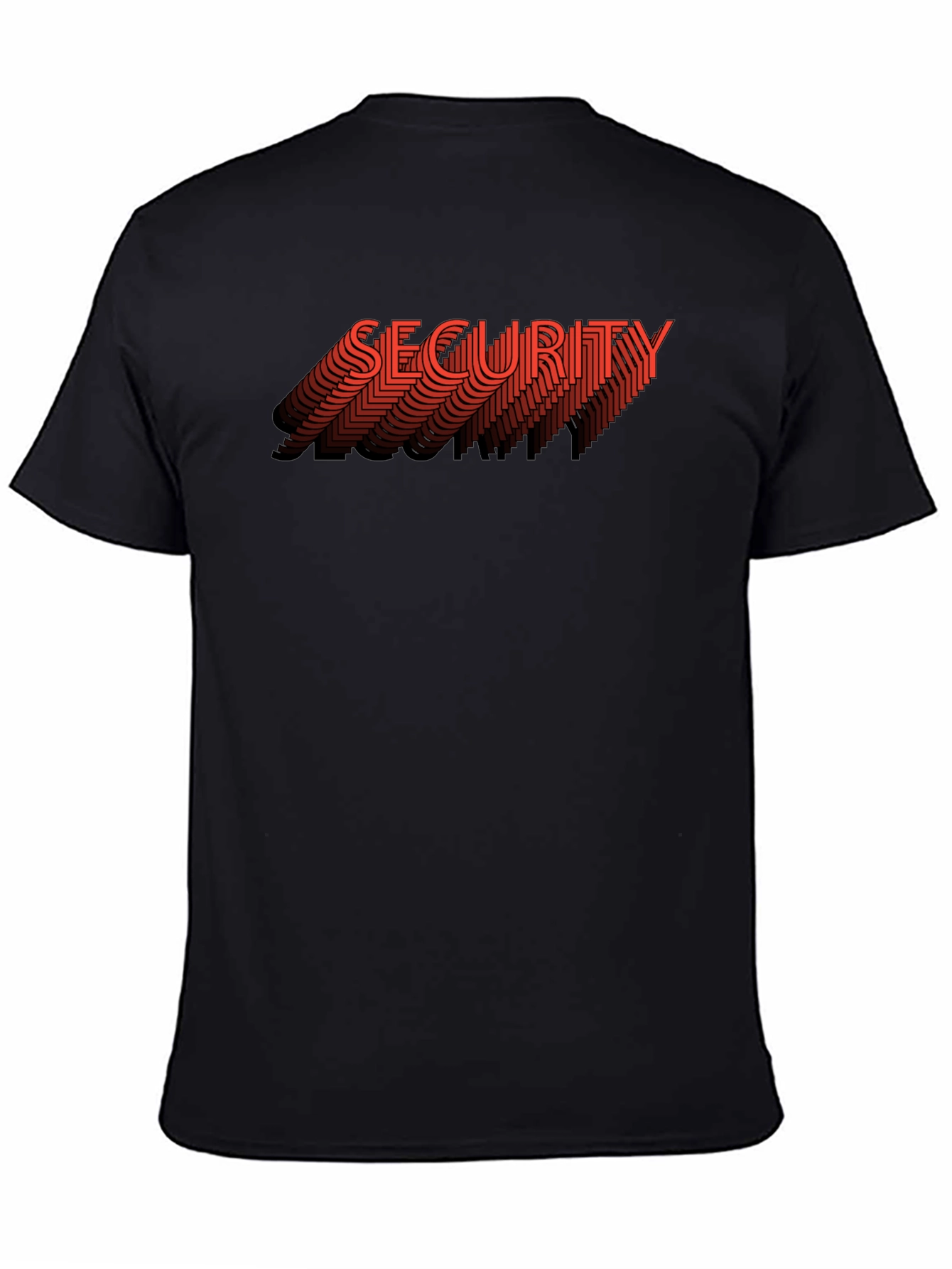 Black Security Graphic Print Black T-Shirt view 4