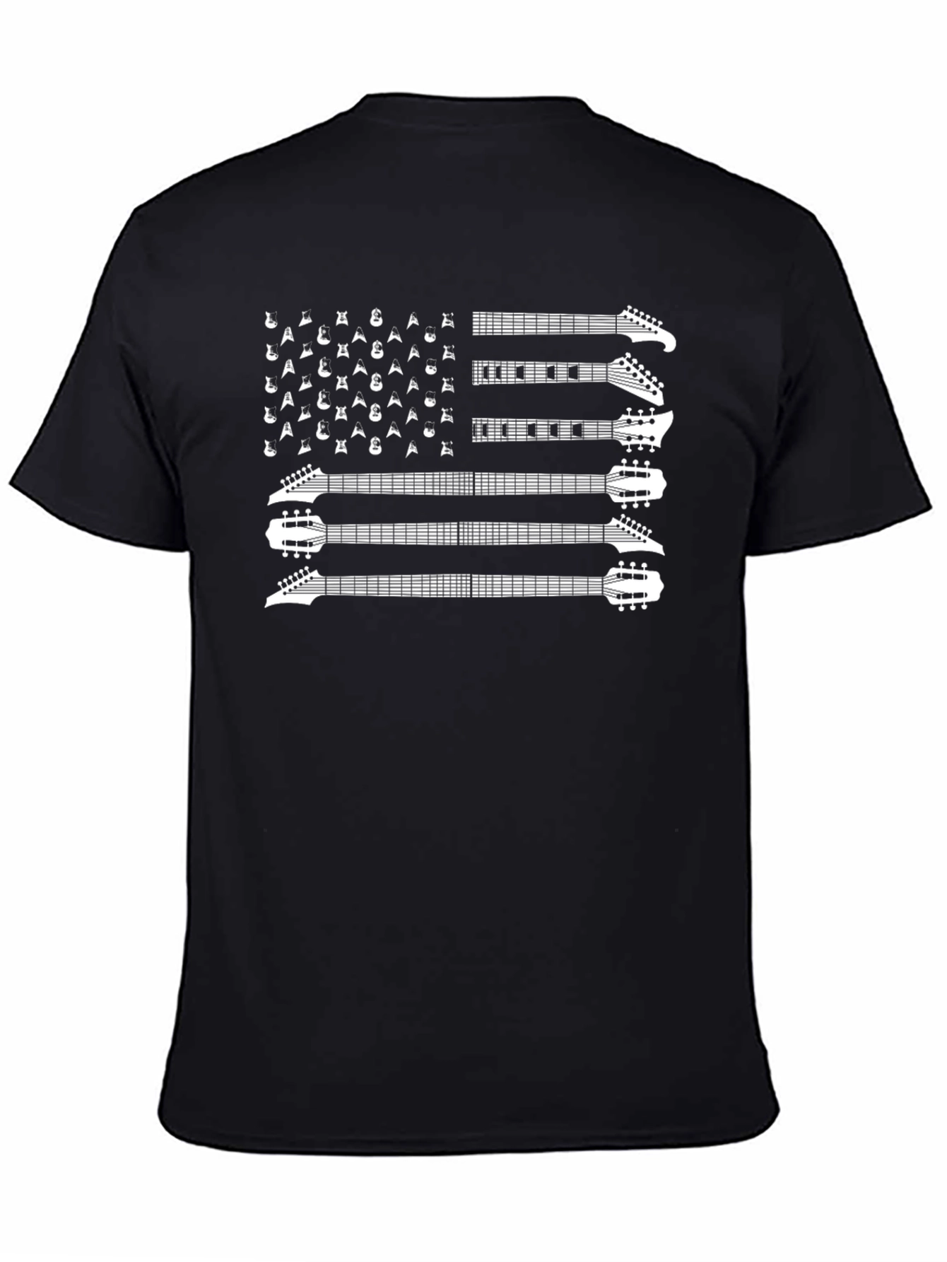 Black Guitar Flag Graphic T-Shirt view 4