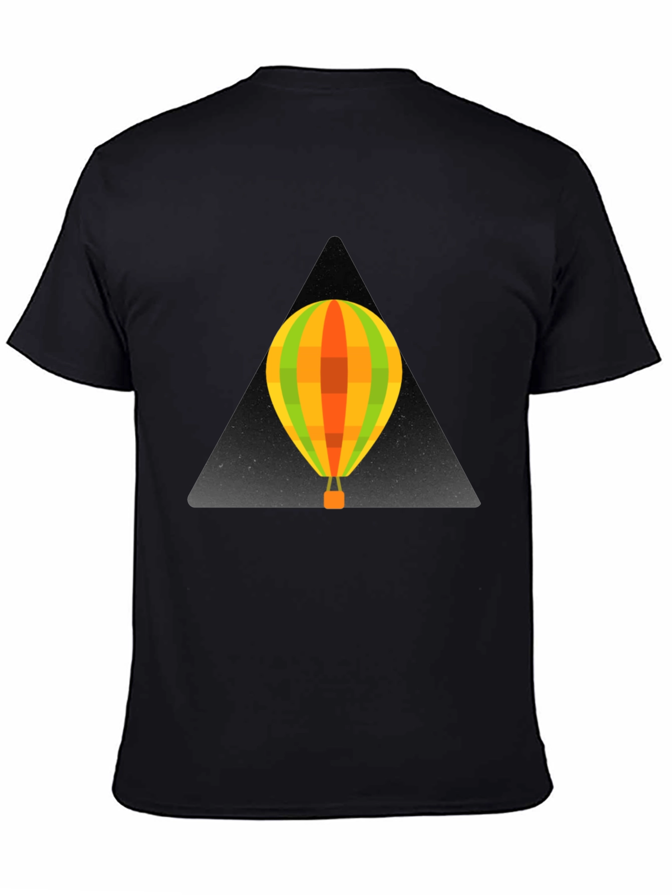 Black Stylish Black T-Shirt with Hot Air Balloon Design view 4