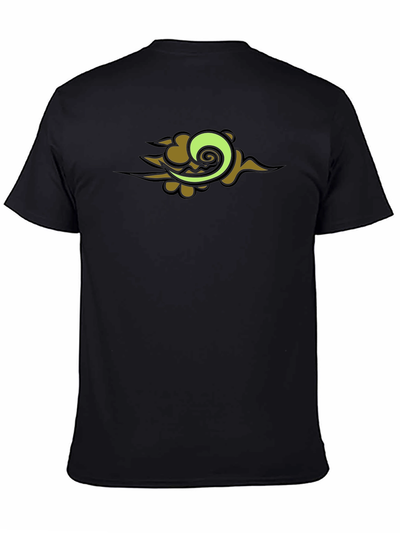 Black Black T-Shirt with Graphic Cloud Design view 4