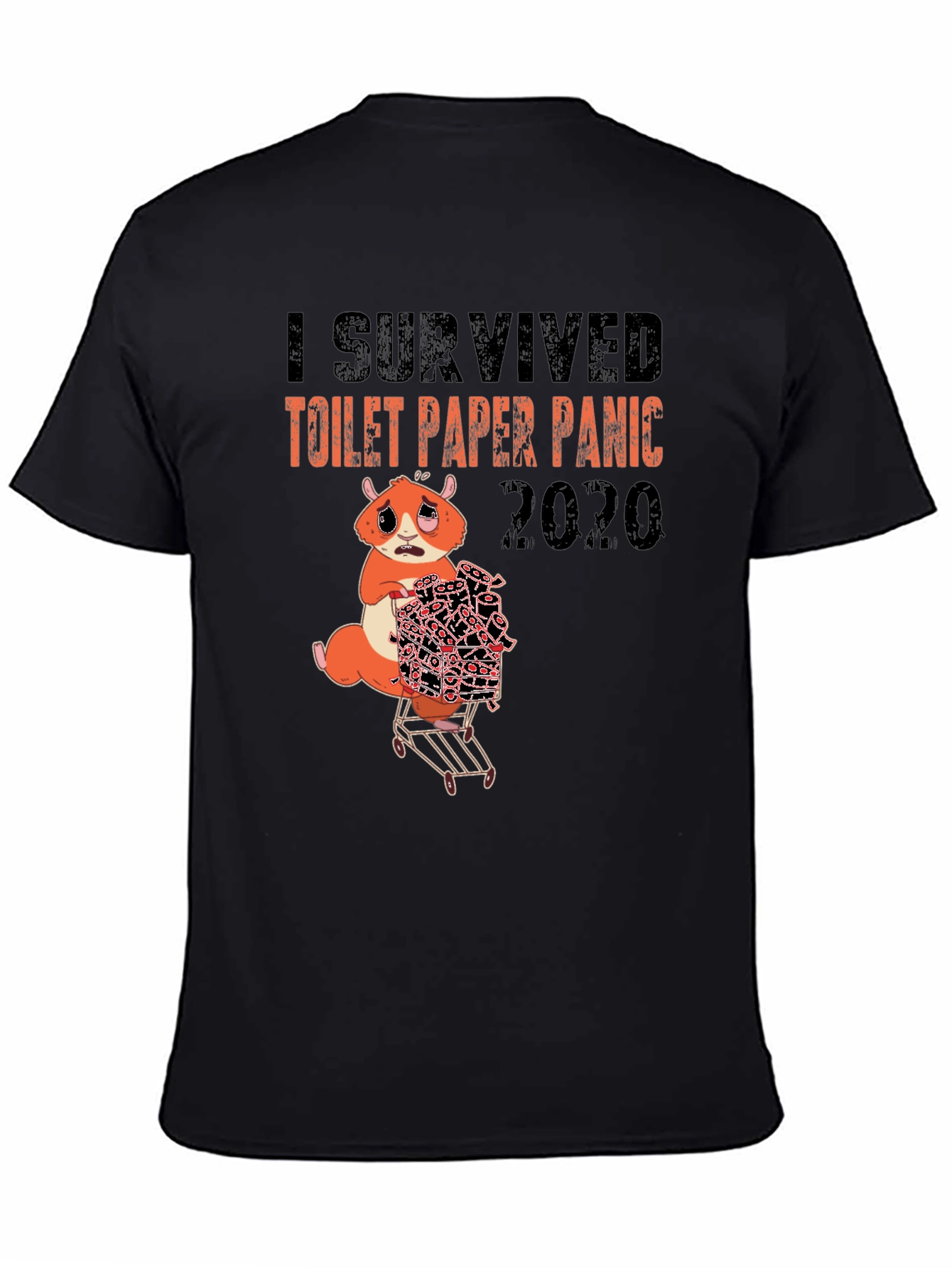 Black I Survived Toilet Paper Panic 2020 T-Shirt view 4