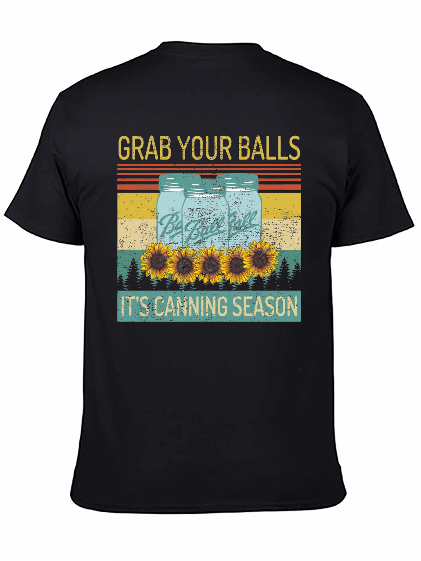 Black Grab Your Balls Canning Season T-Shirt view 4