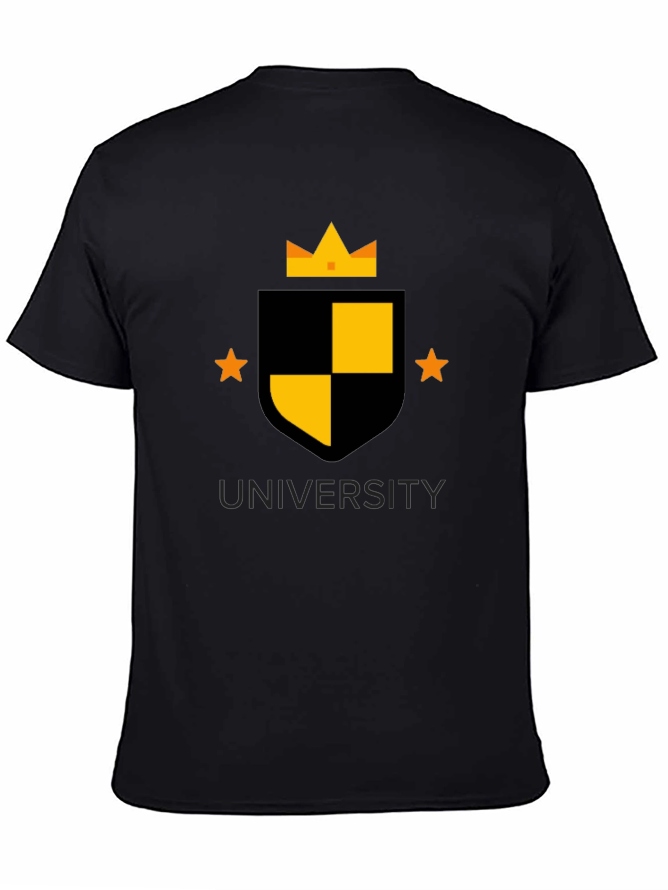 Black University Crest Graphic Tee - Black view 4