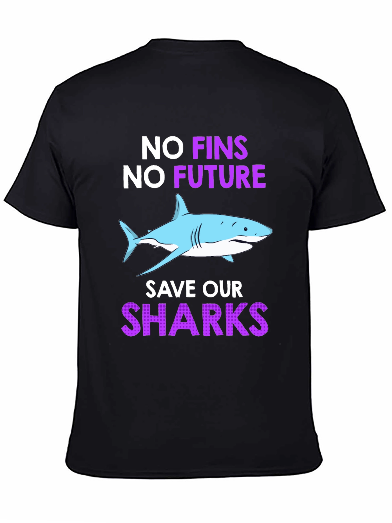 Black Save Our Sharks T-Shirt view 4