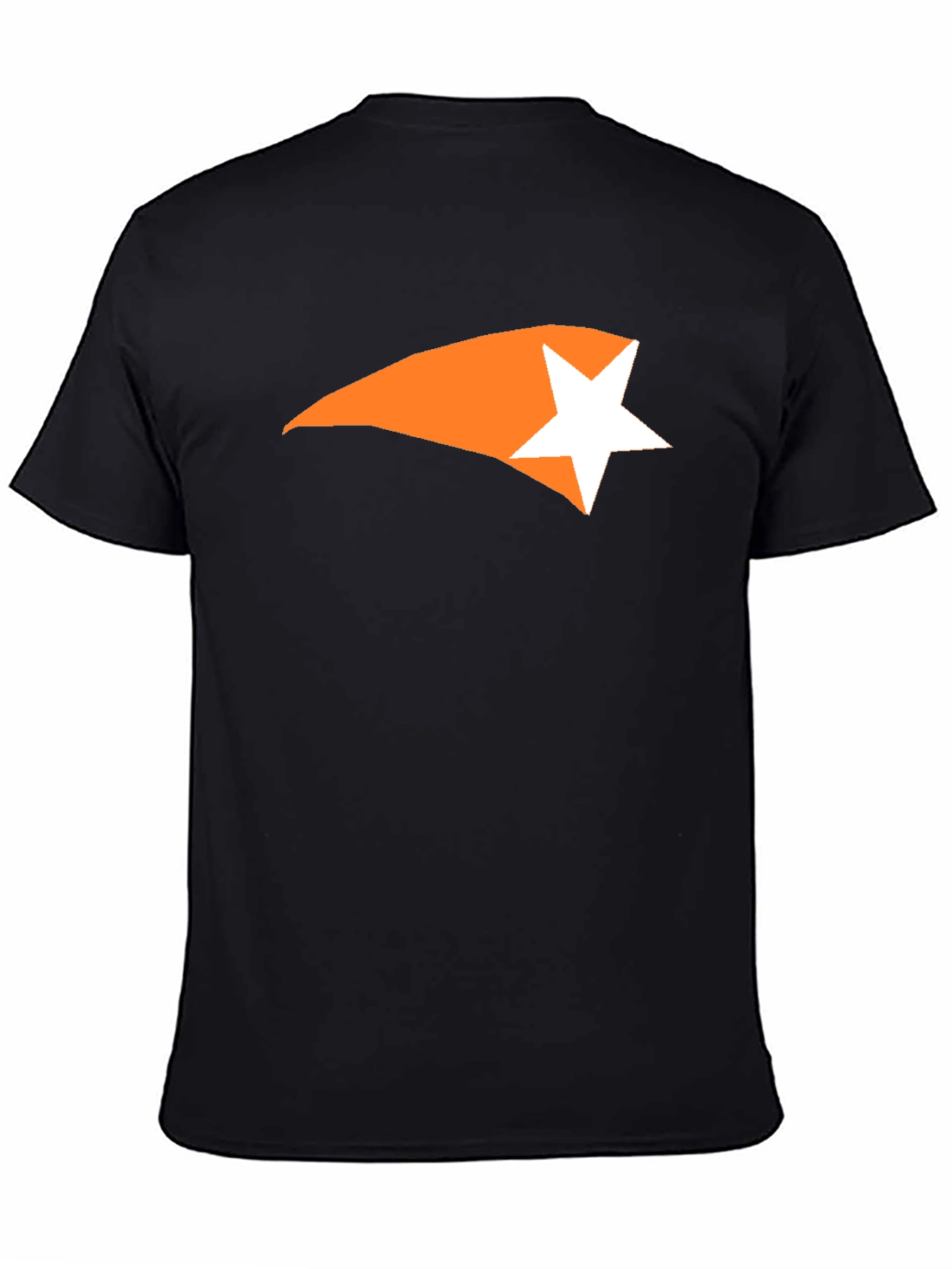 Black Men's Black Graphic Tee - Comet Star Design view 4
