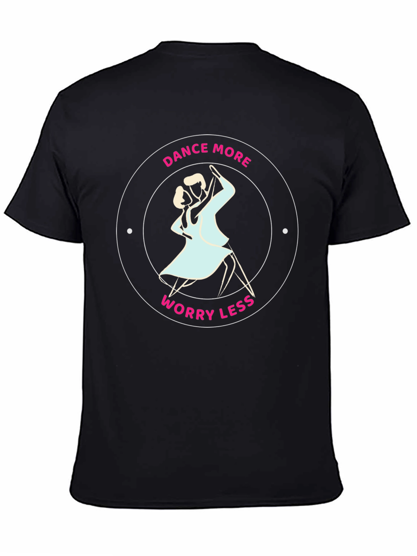 Black Dance More Worry Less Graphic Tee view 4