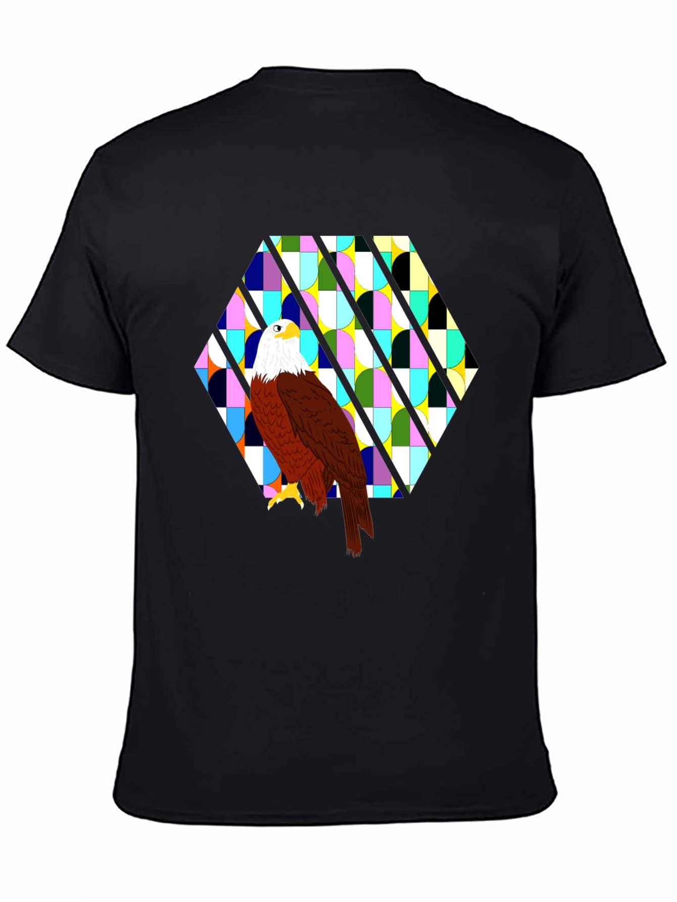 Black Eagle Geometric Tee - Bold Graphic Print view 4