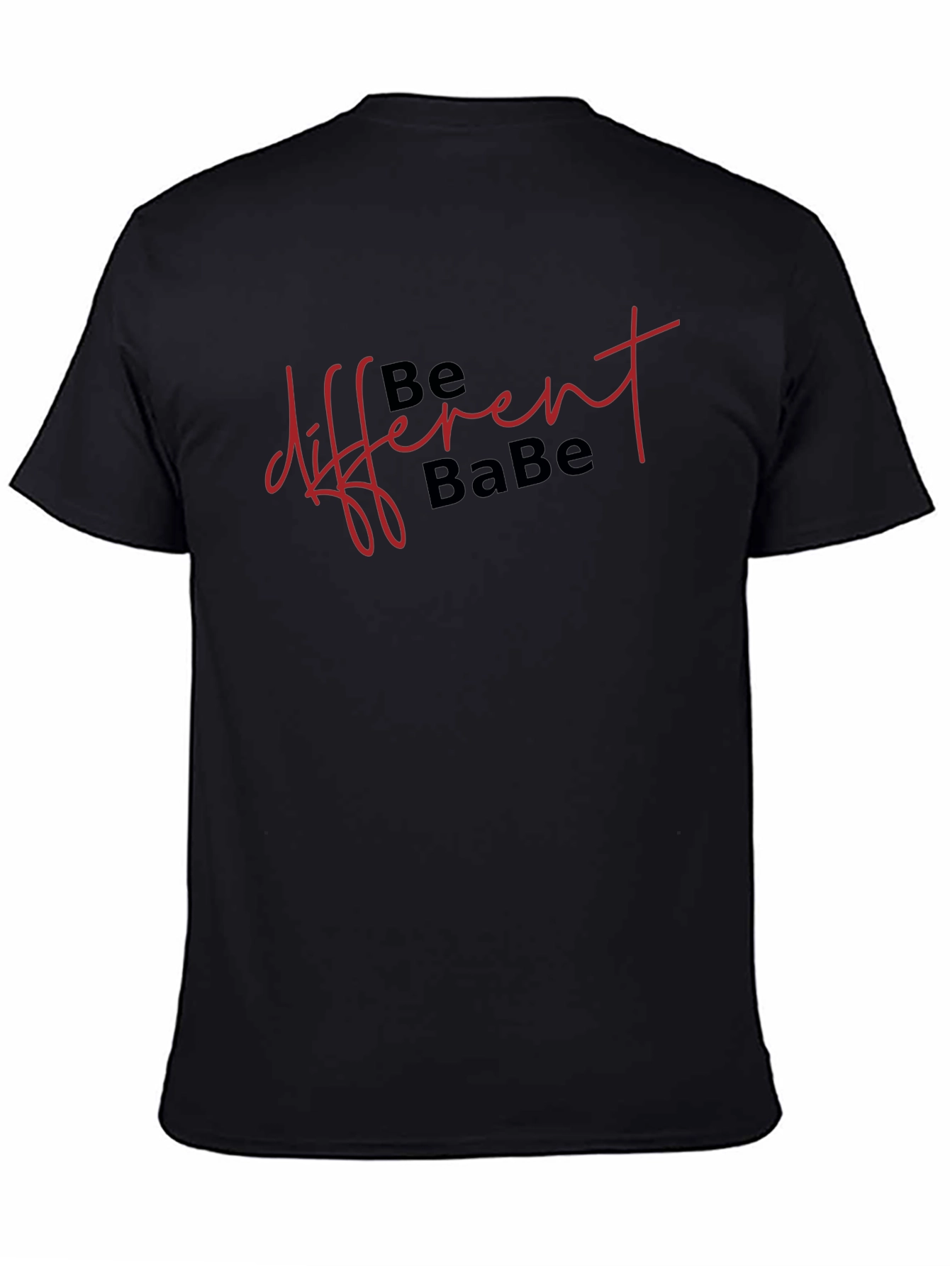 Black Be Different Babe T-Shirt - Classic Black Tee view 4