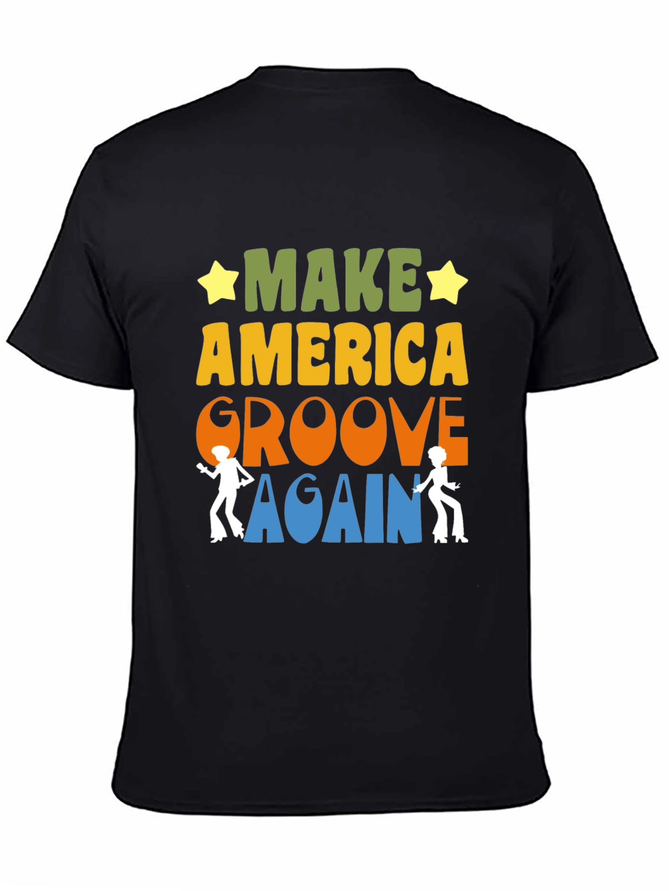Black Make America Groove Again Retro T-Shirt view 4