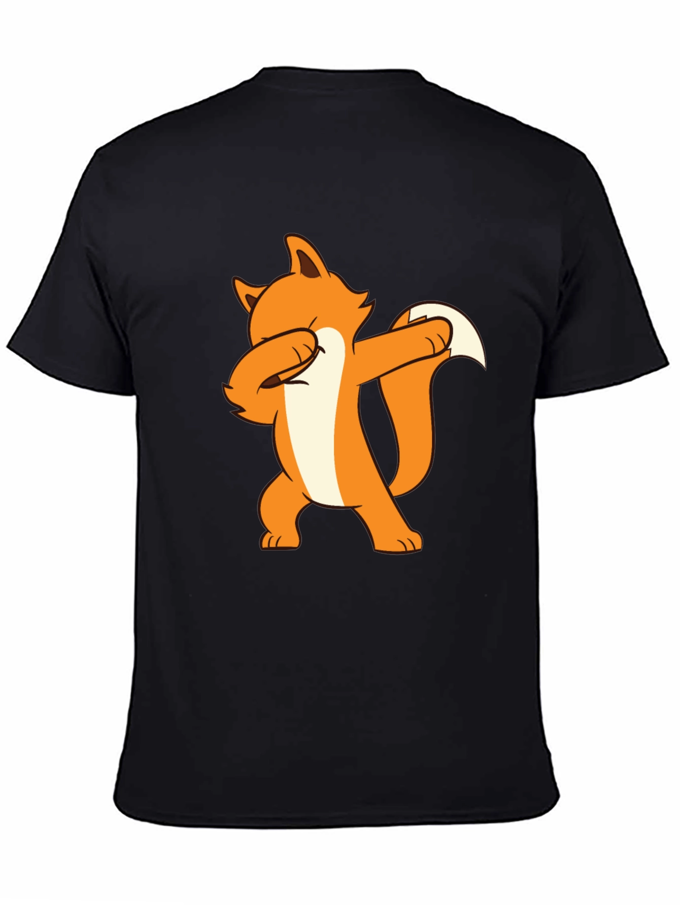 Black Dabbing Fox Graphic Tee - Black Cotton T-Shirt view 4
