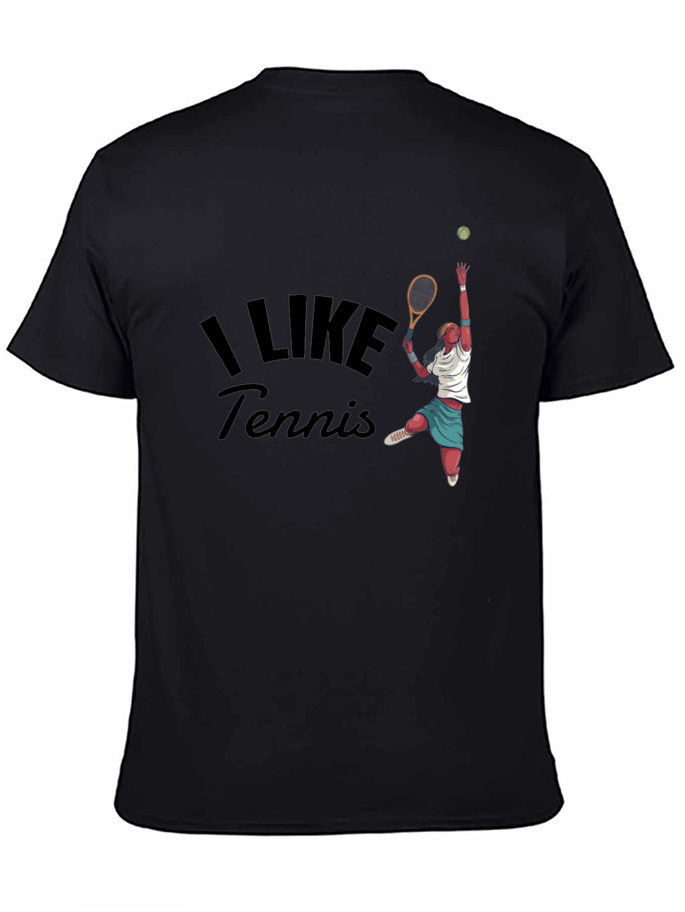 Black I Like Tennis Graphic Tee view 4