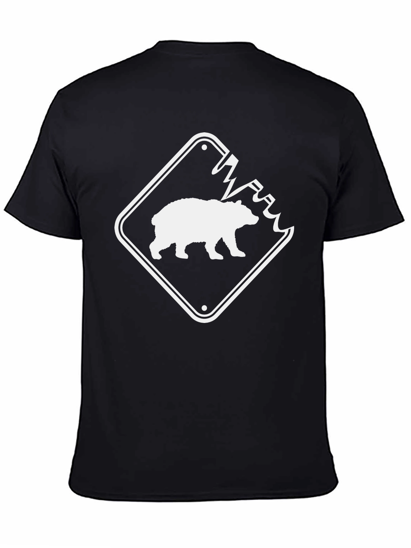 Black Bear Warning Sign T-Shirt view 4