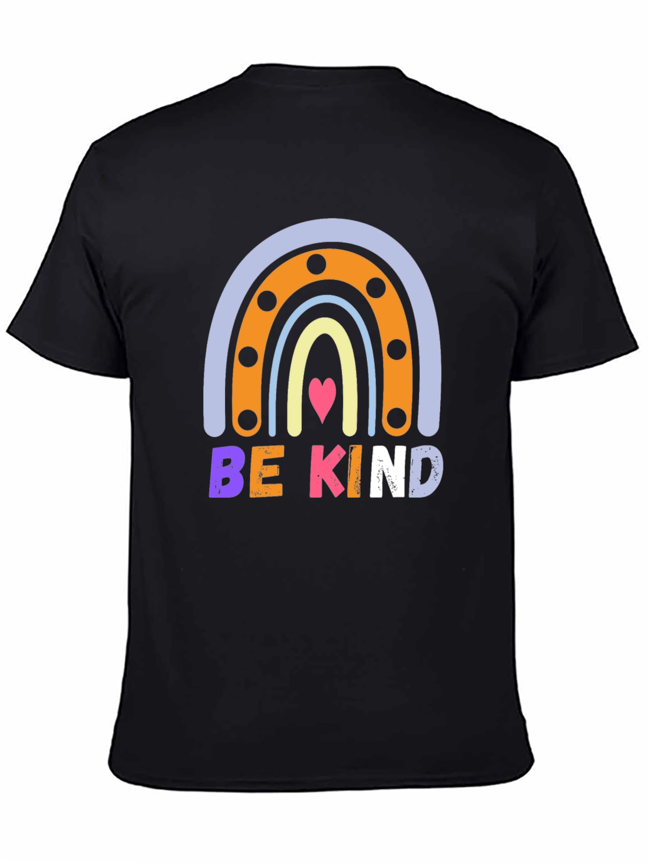 Black Be Kind Rainbow Graphic Tee - Positive Message view 4