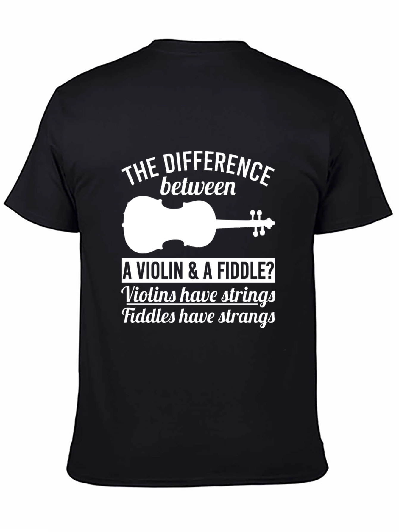 Black Violin & Fiddle Humor T-Shirt view 4