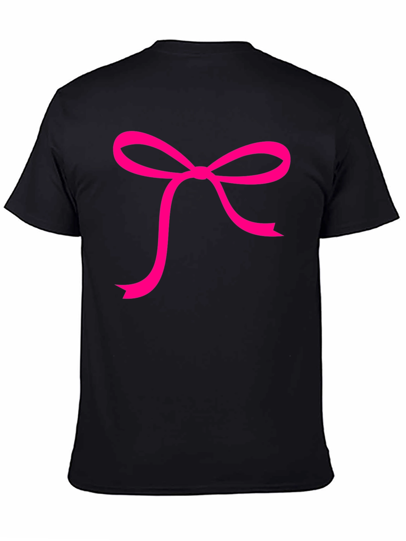 Black Pink Bow Graphic Black Tee view 4