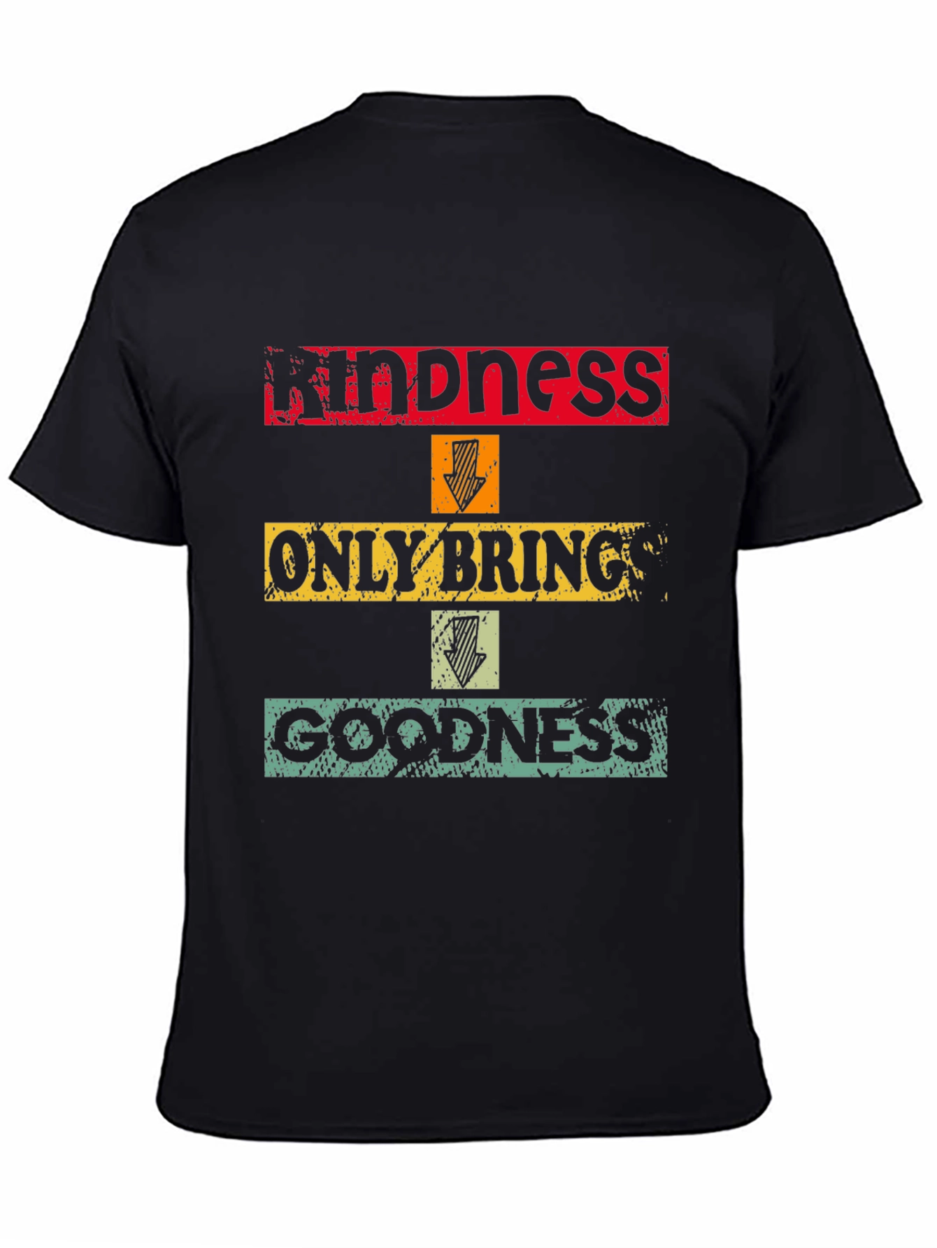 Black Kindness Brings Goodness Graphic T-Shirt view 4