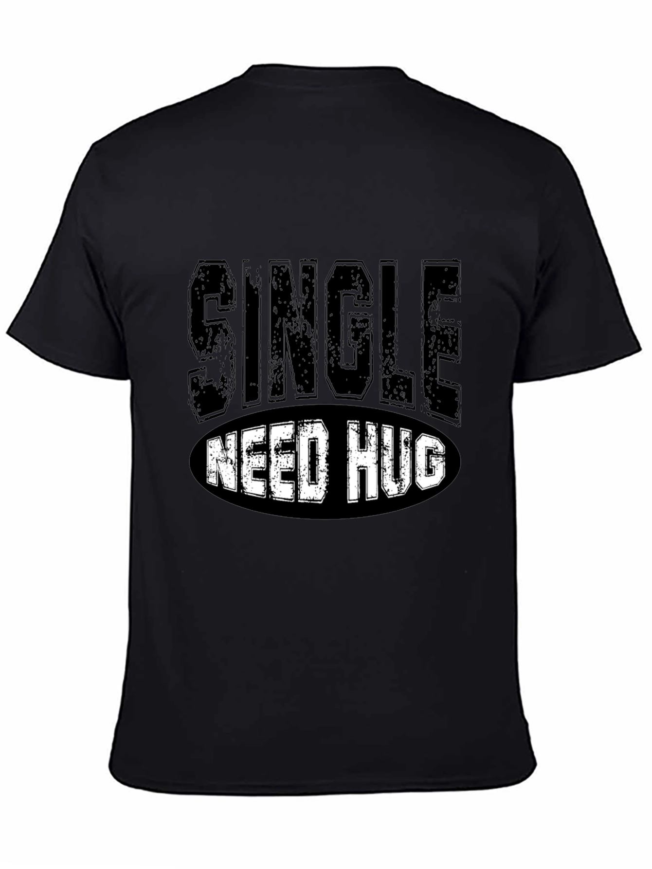 Black Single Need Hug Black Graphic T-Shirt view 4
