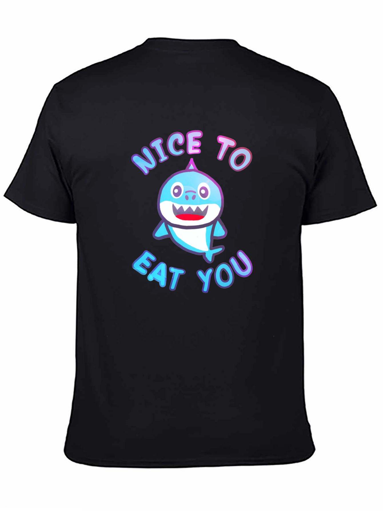 Black Nice to Eat You Shark Graphic Tee view 4