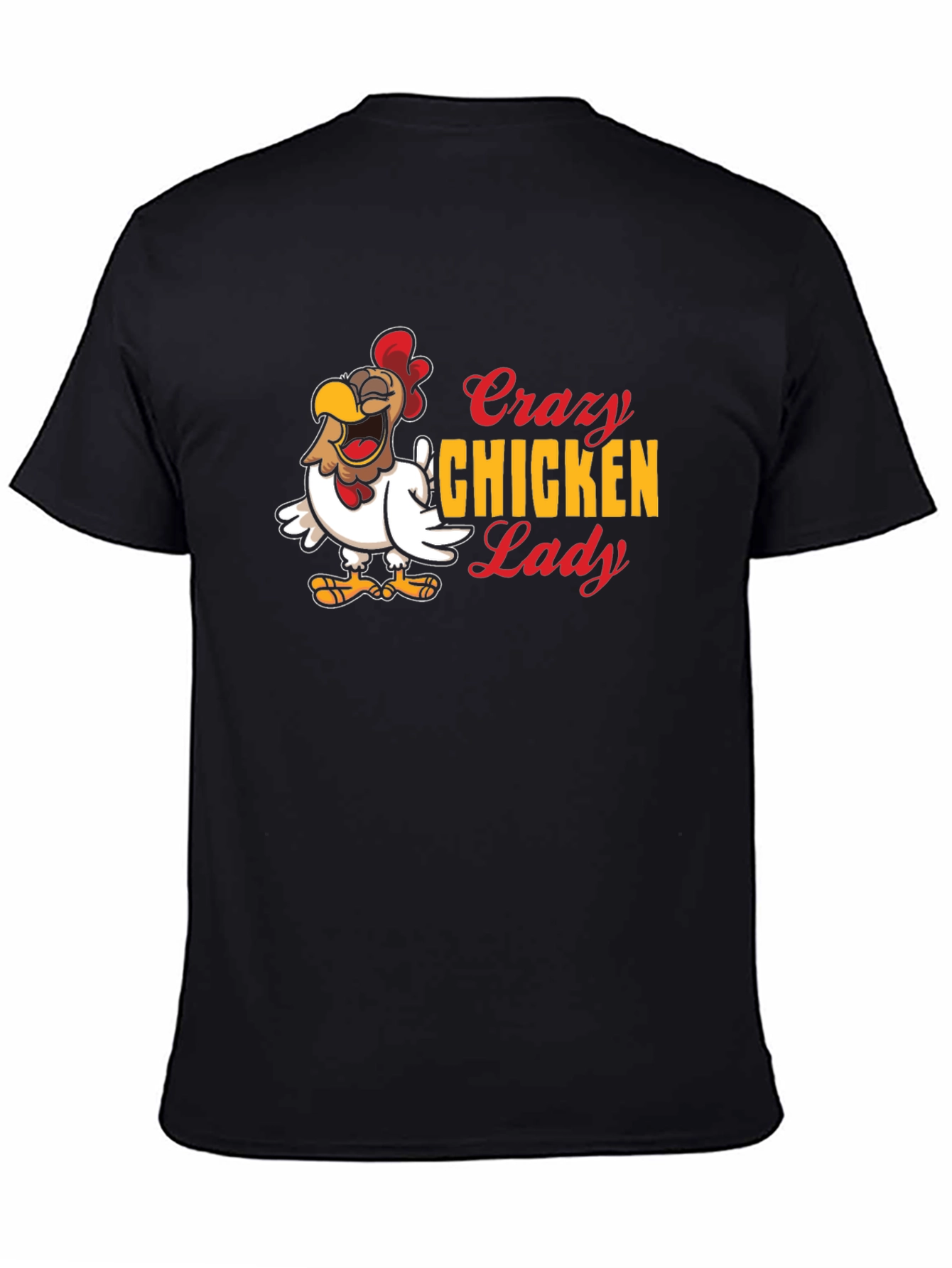 Black Crazy Chicken Lady Graphic Tee - Black view 4
