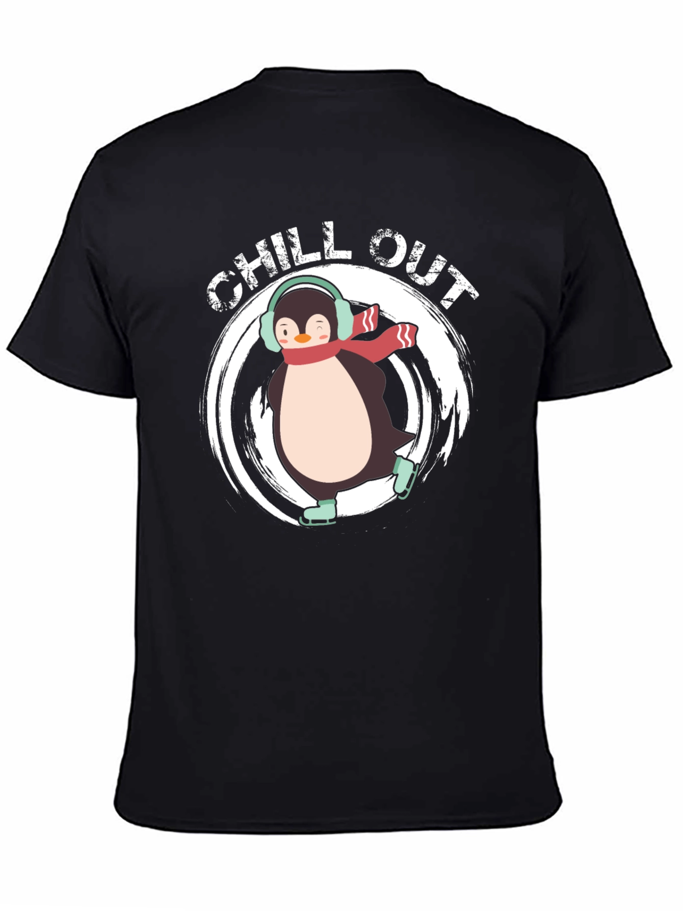 Black Chill Out Penguin T-Shirt view 4
