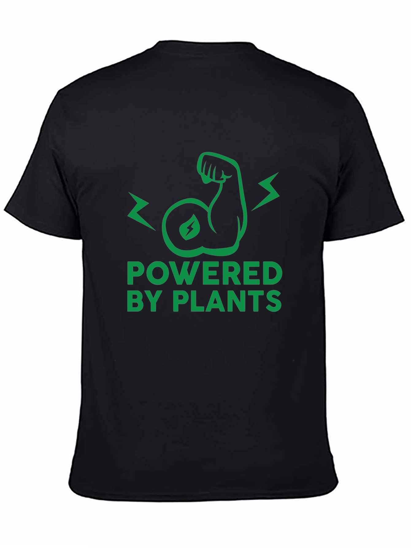 Black Powered By Plants Vegan T-Shirt view 4