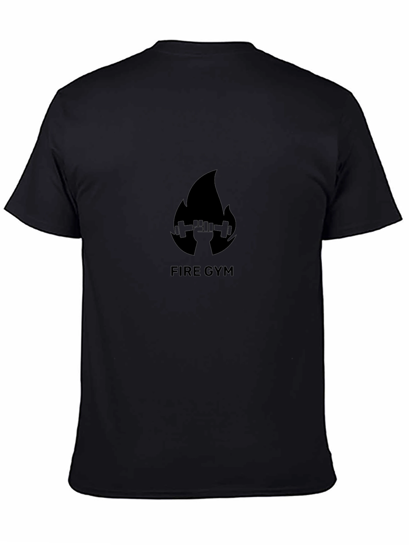 Black Fire Gym Black T-Shirt - Workout Motivation Apparel view 4