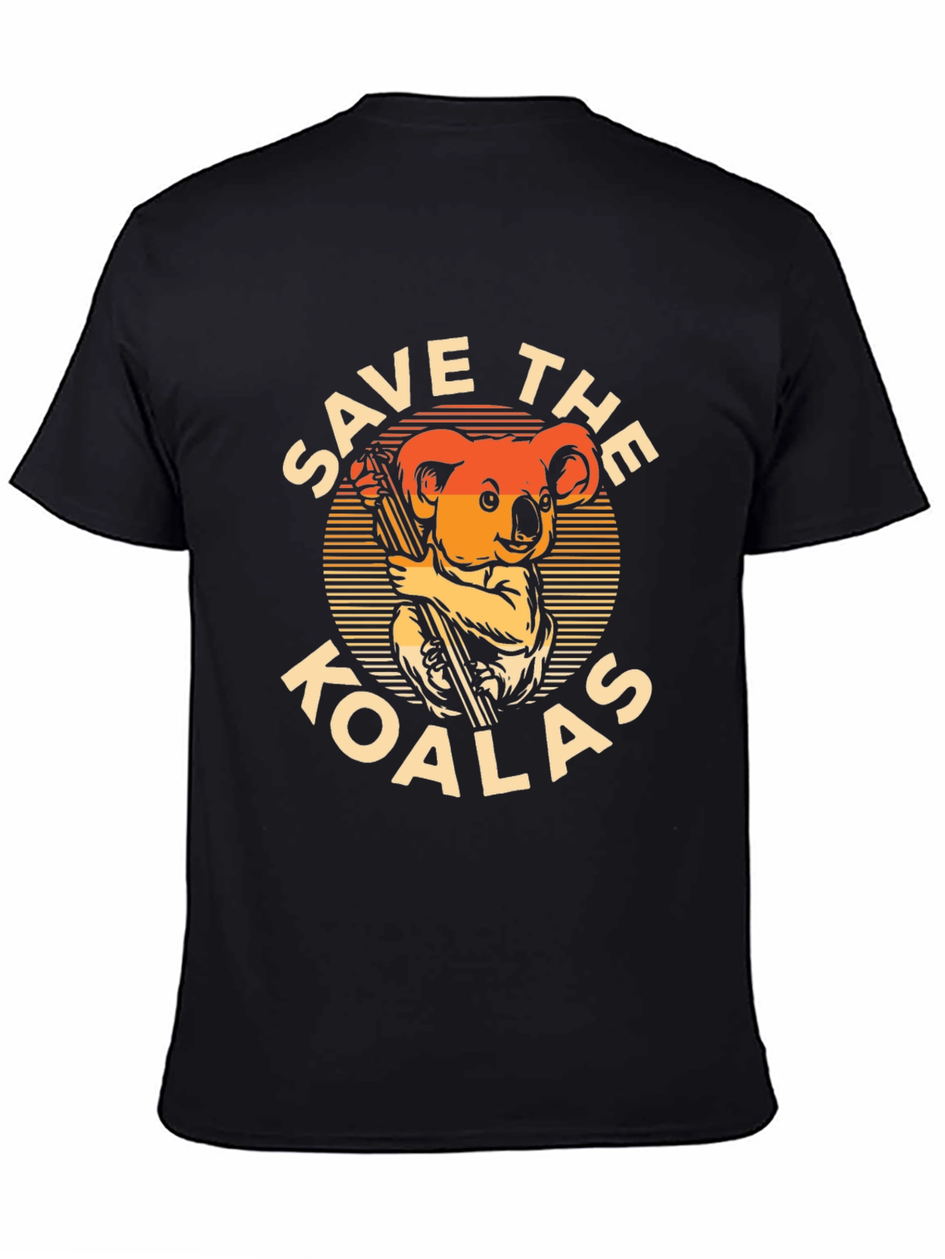 Black Save the Koalas Graphic T-Shirt - Black Cotton Tee view 4