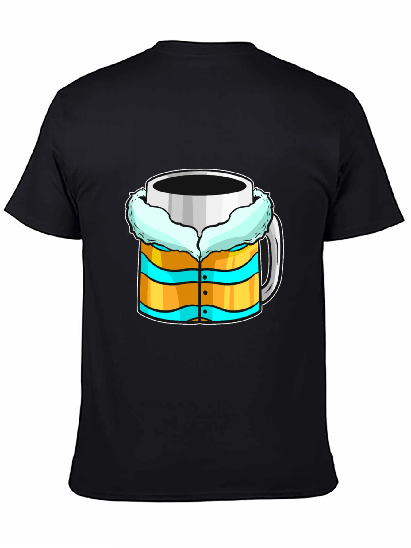 Black Fun Coffee Mug Design Tee - Black view 4