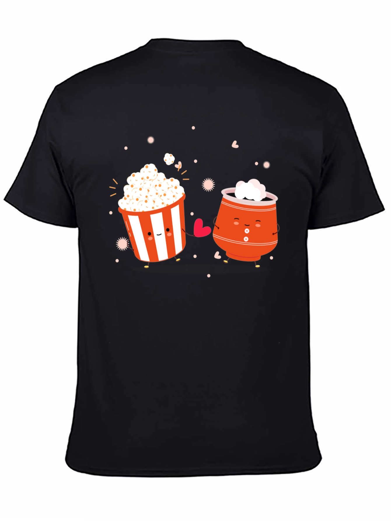 Black Cute Cartoon Snack Graphic Tee view 4