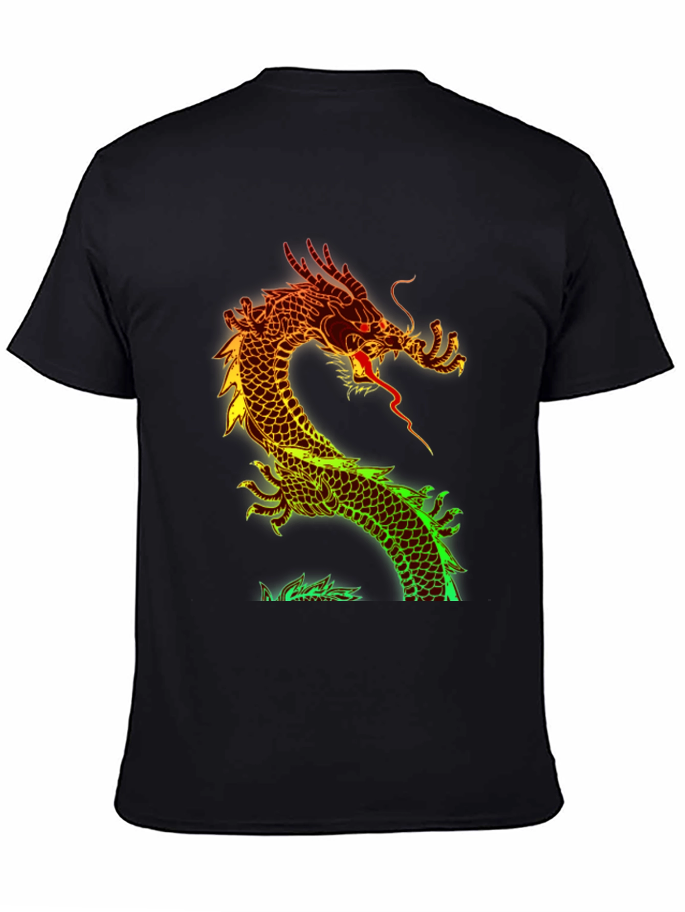 Black Dragon Graphic Print Black T-Shirt view 4