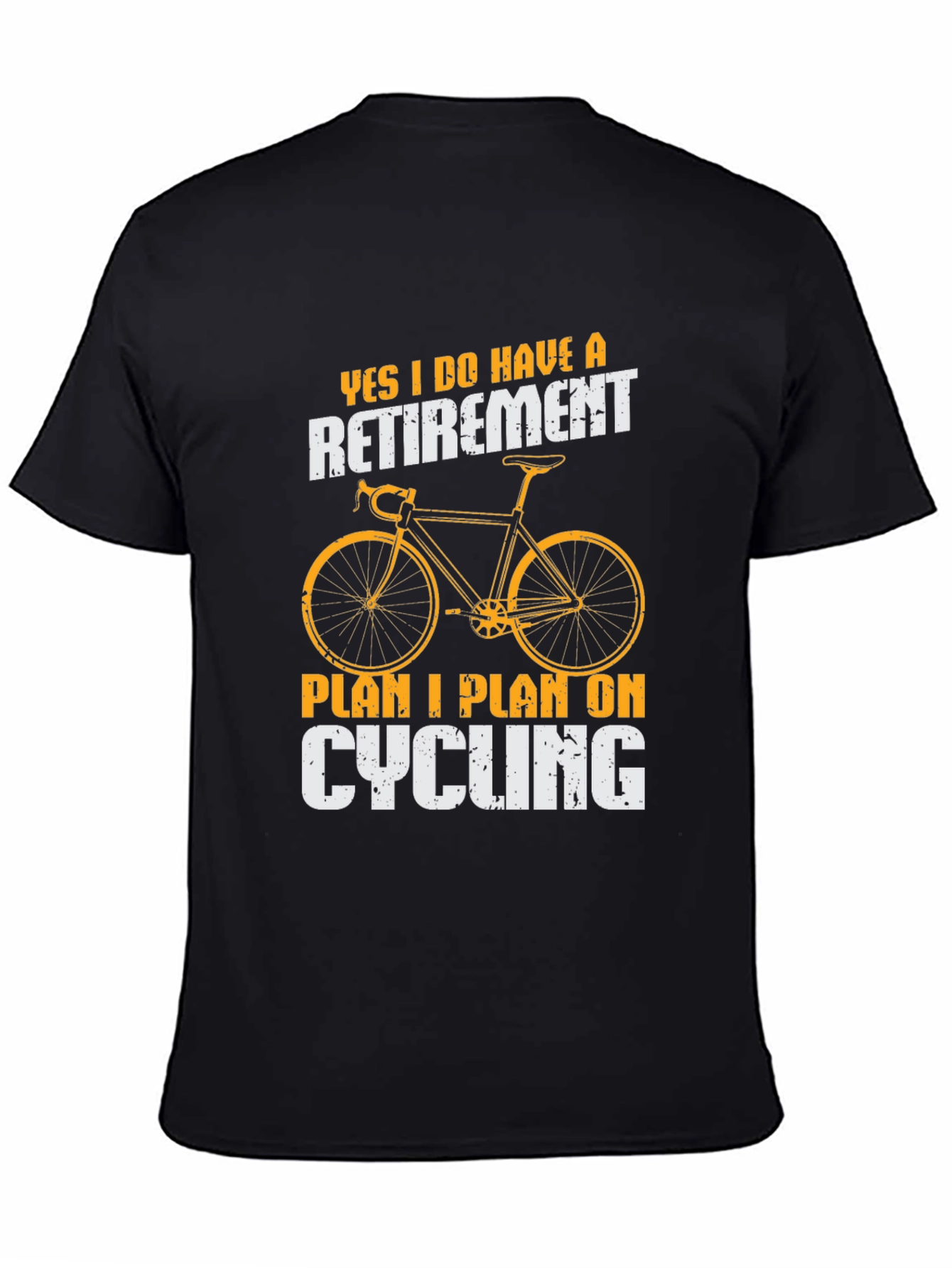 Black Cycling Retirement Plan T-Shirt view 4