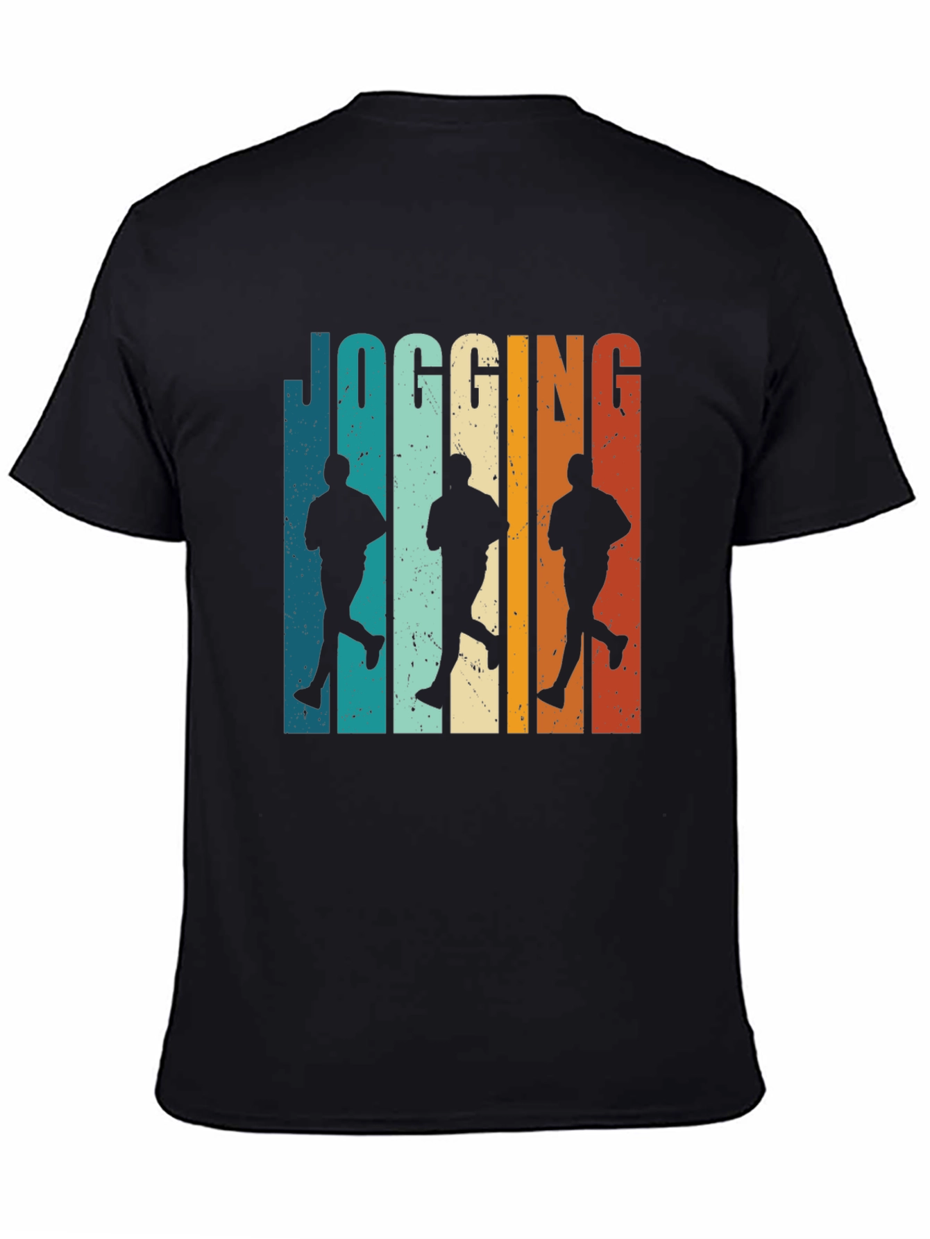 Black Retro Jogging Graphic Tee - Cool Runner Design view 4