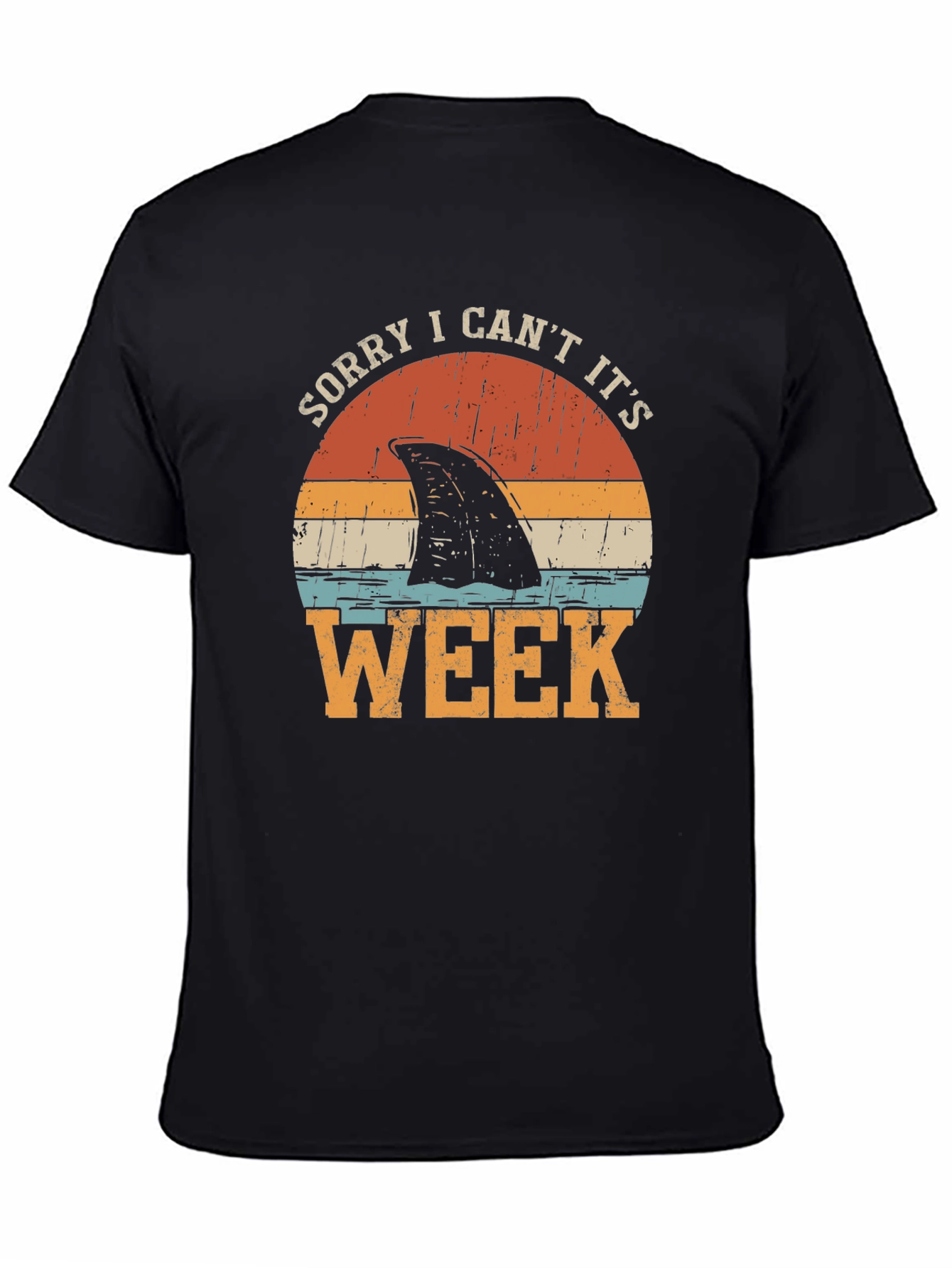 Black Sorry I Can't It's Shark Week Graphic Tee view 4