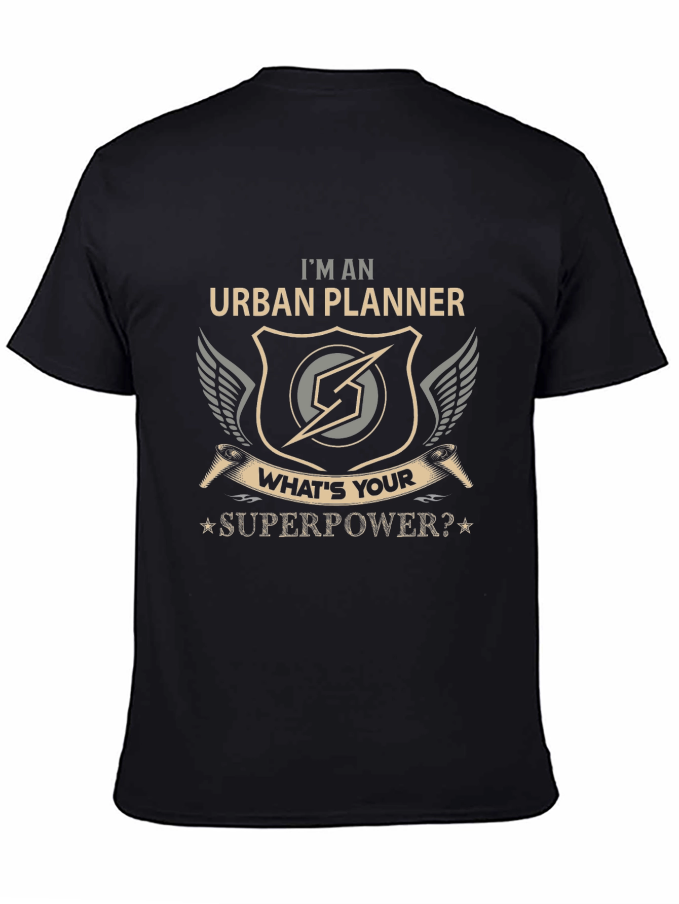 Black Urban Planner Superpower T-Shirt view 4
